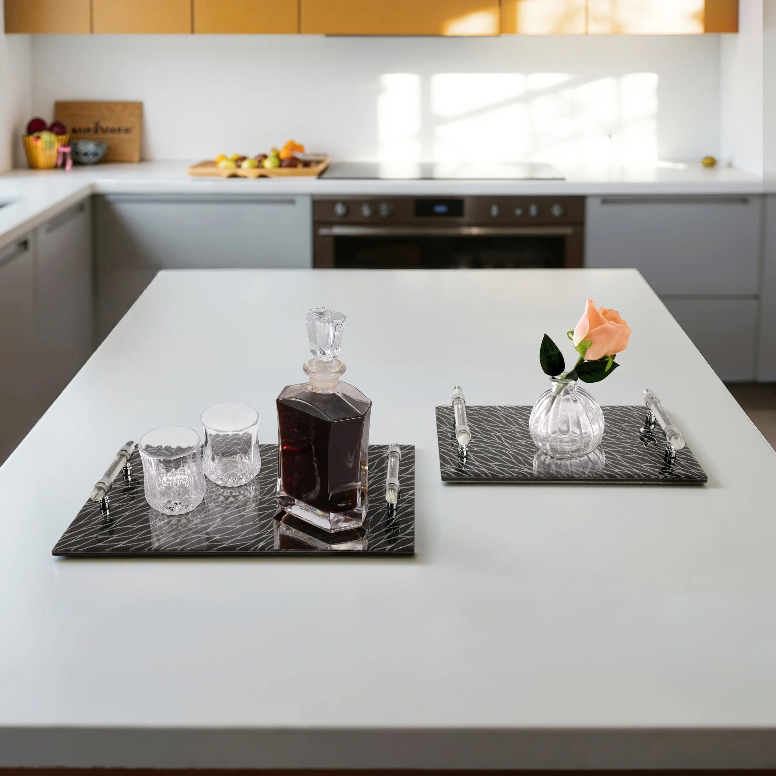 Sparkly Glass Trays, Black - Image 6