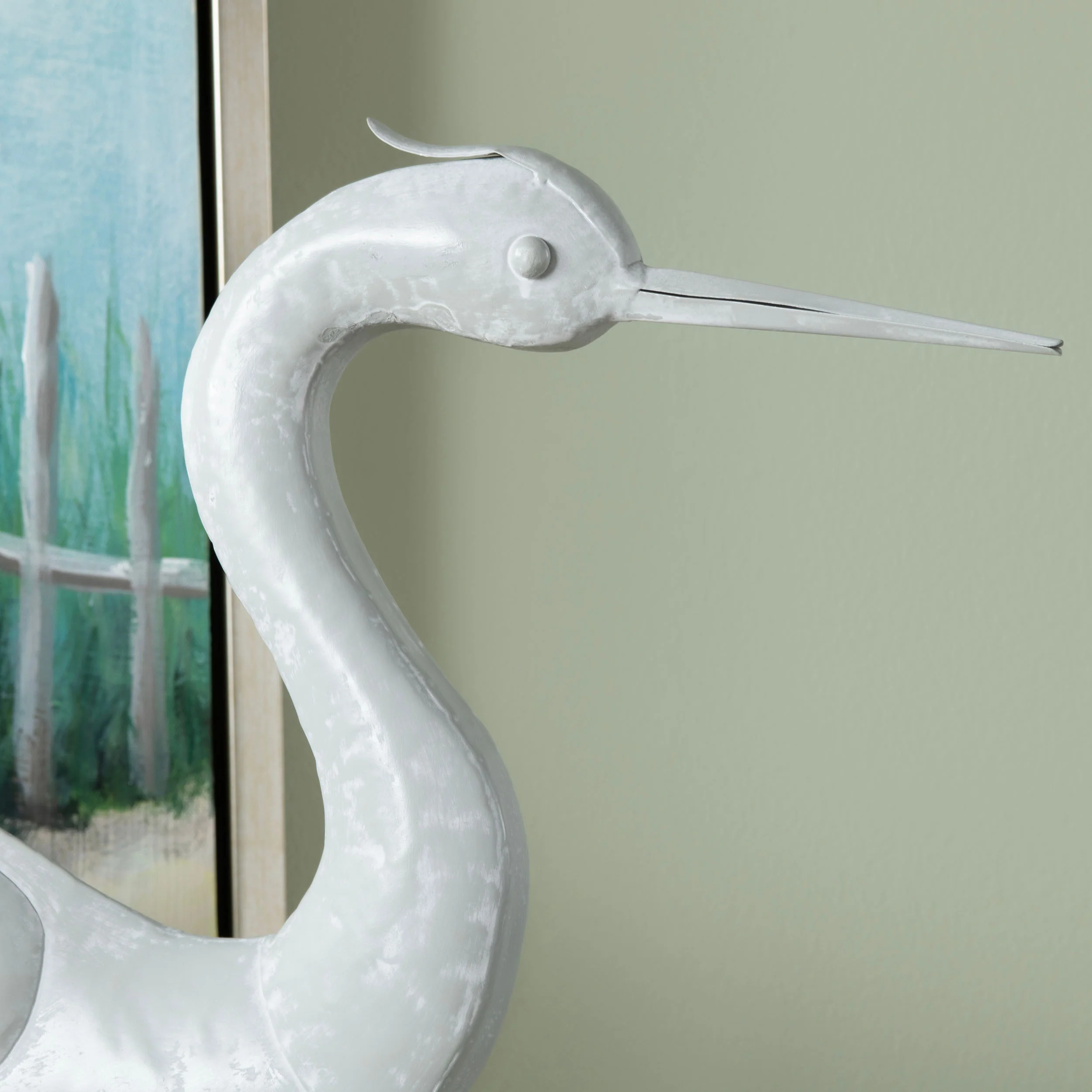 Sperry Crane Statue 1, White - Image 5