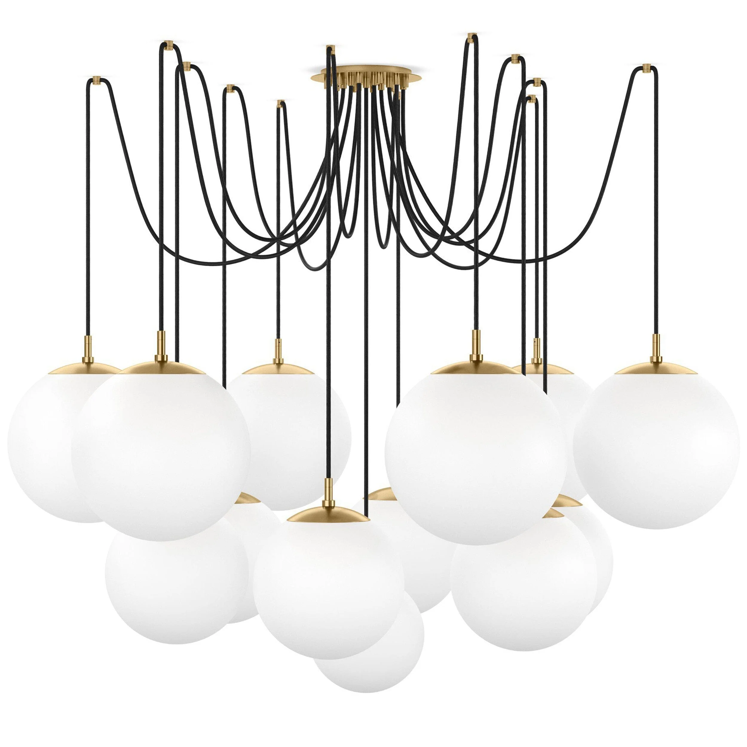 Spider Chandelier, Burnished Brass/Opal Matte by Four Hands - Image 6