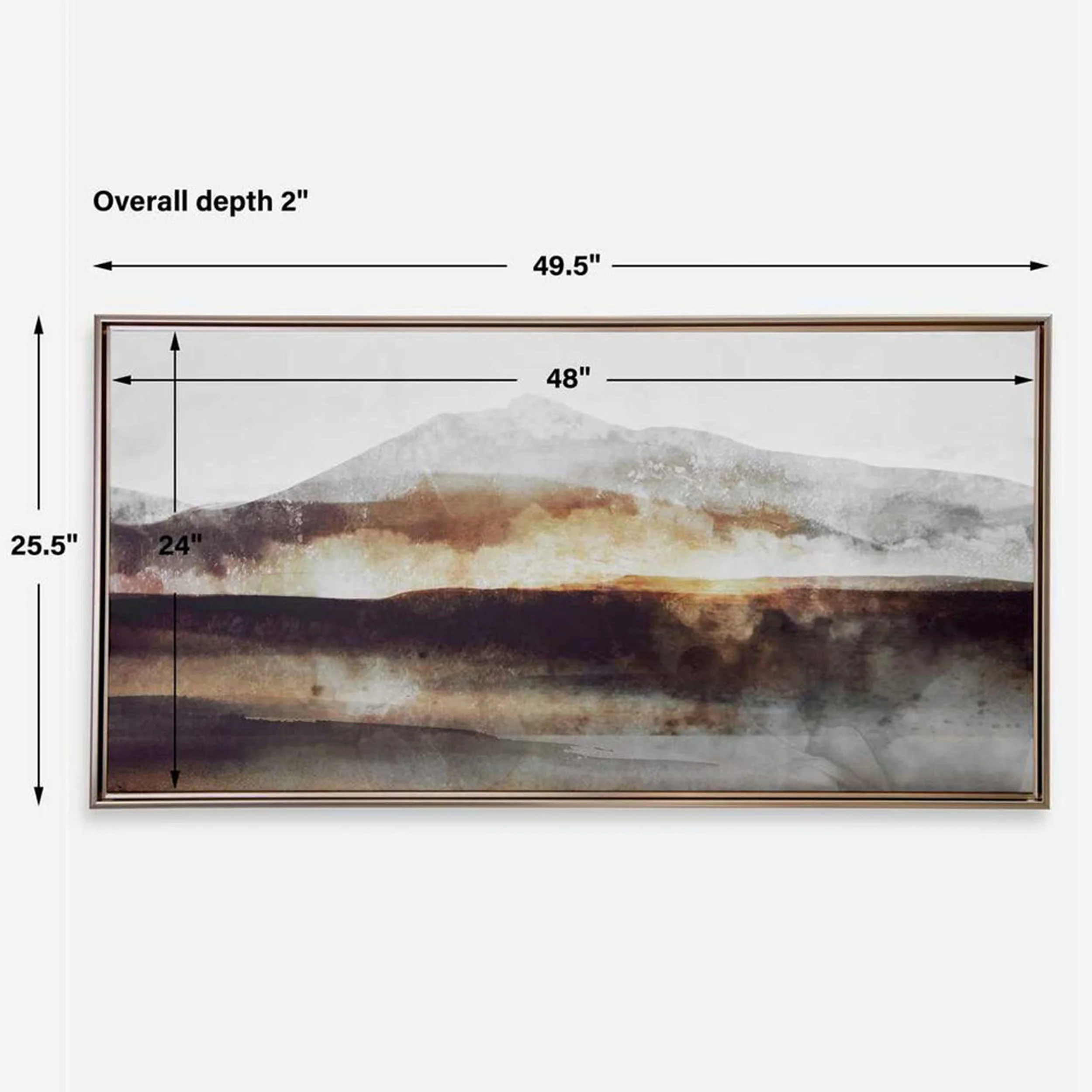 Splash Of Land Framed Canvas, Bronze - Image 5