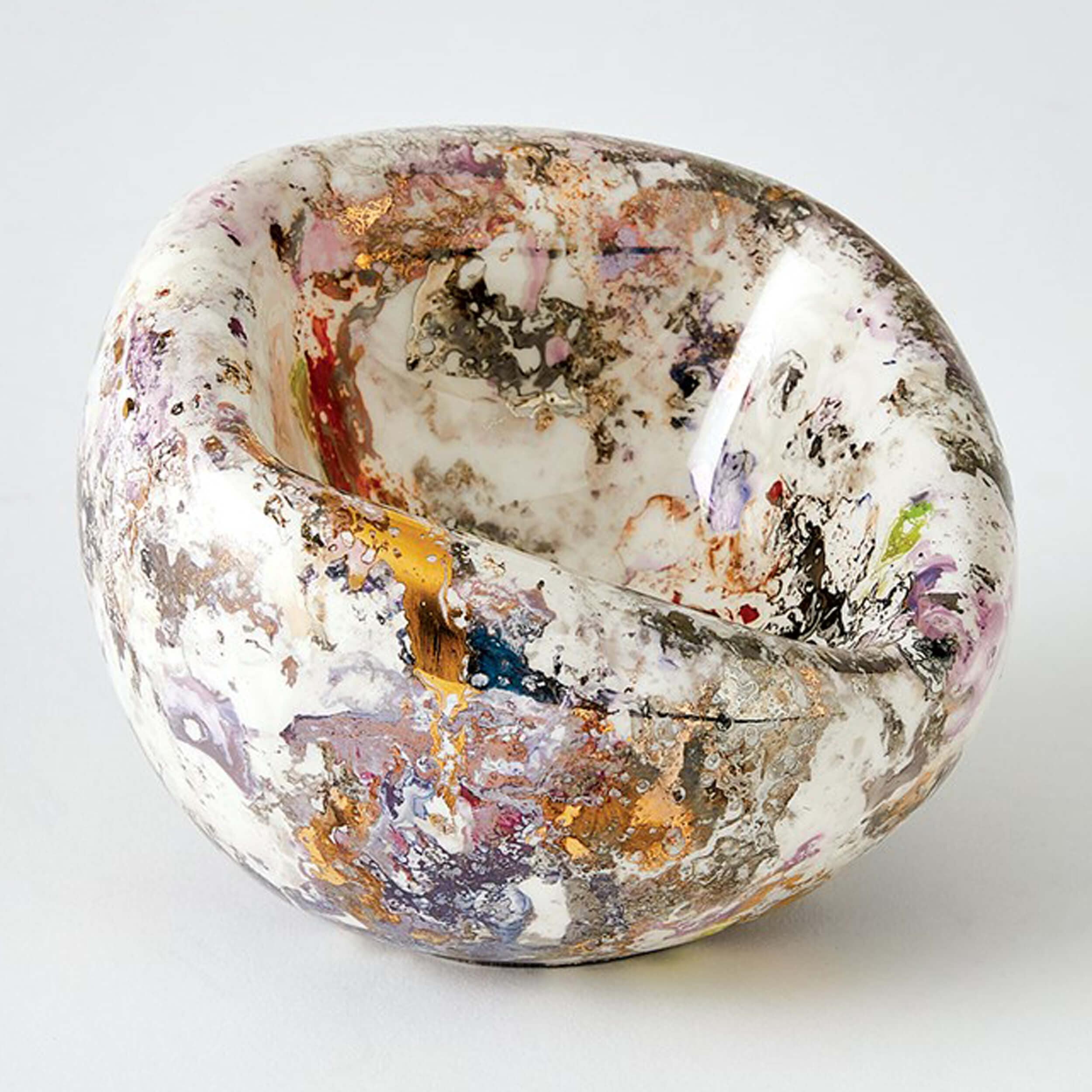 Squished Bowl, Beige Iridescent - Image 3