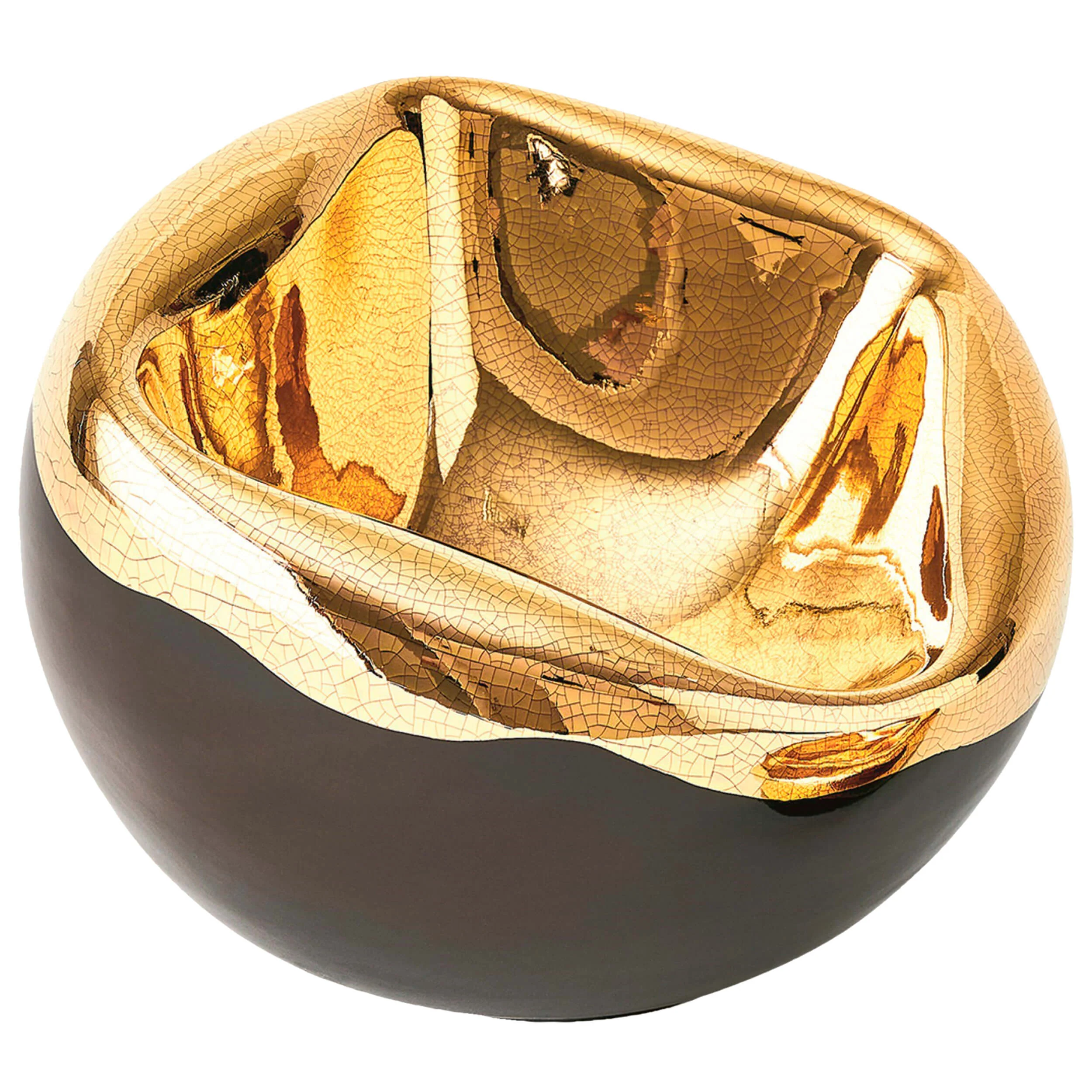 Squished Bowl, Gold Crackle - Image 2