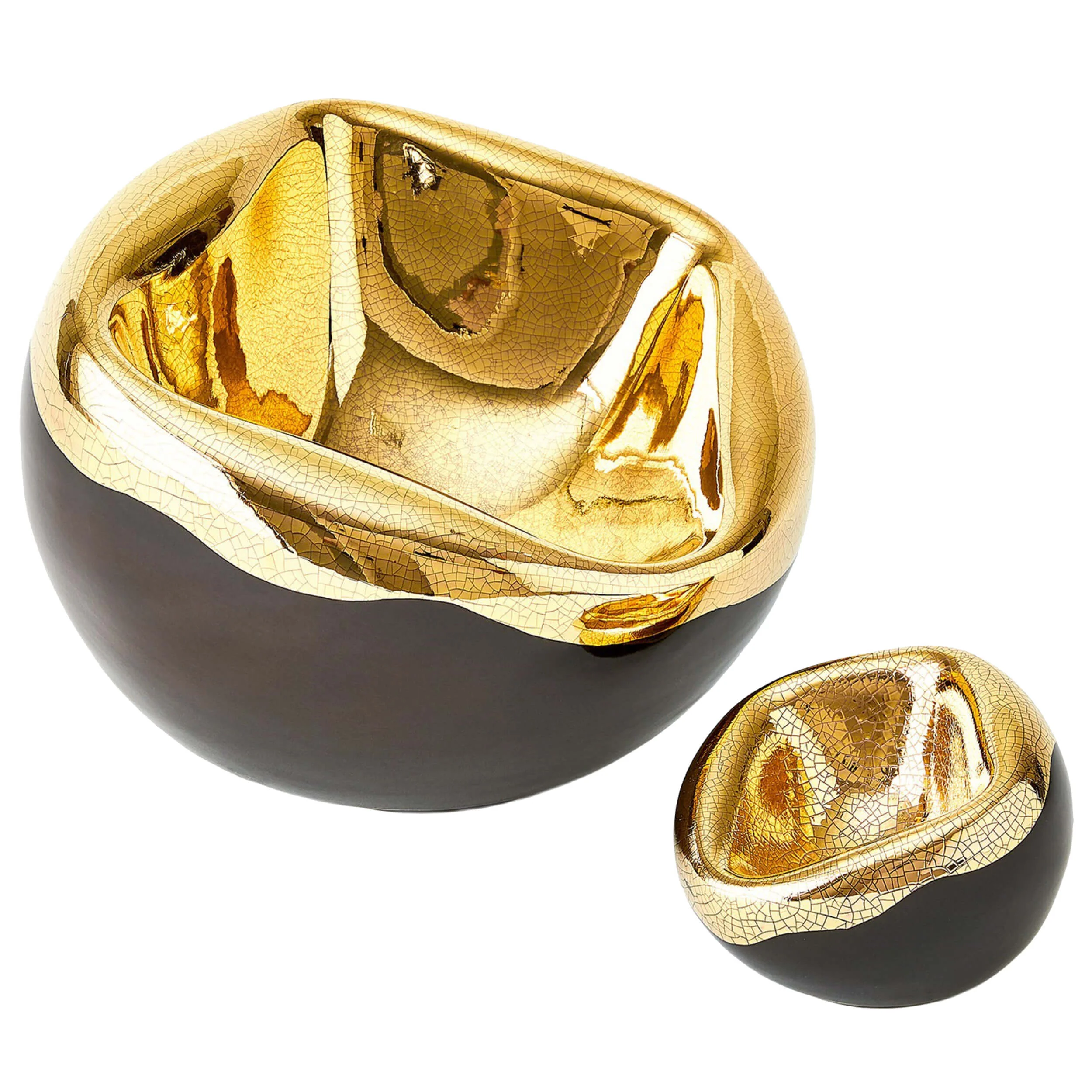 Squished Bowl, Gold Crackle - Image 3