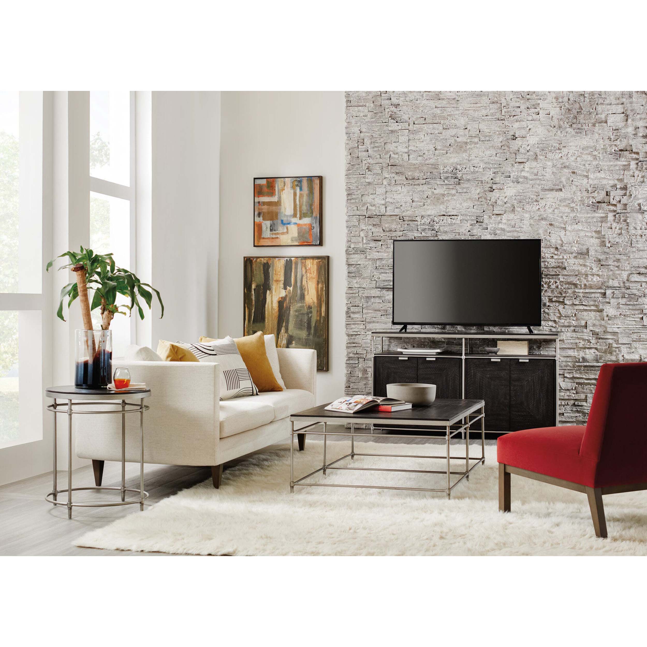St. Armand Round End Table, Black - Image 3
