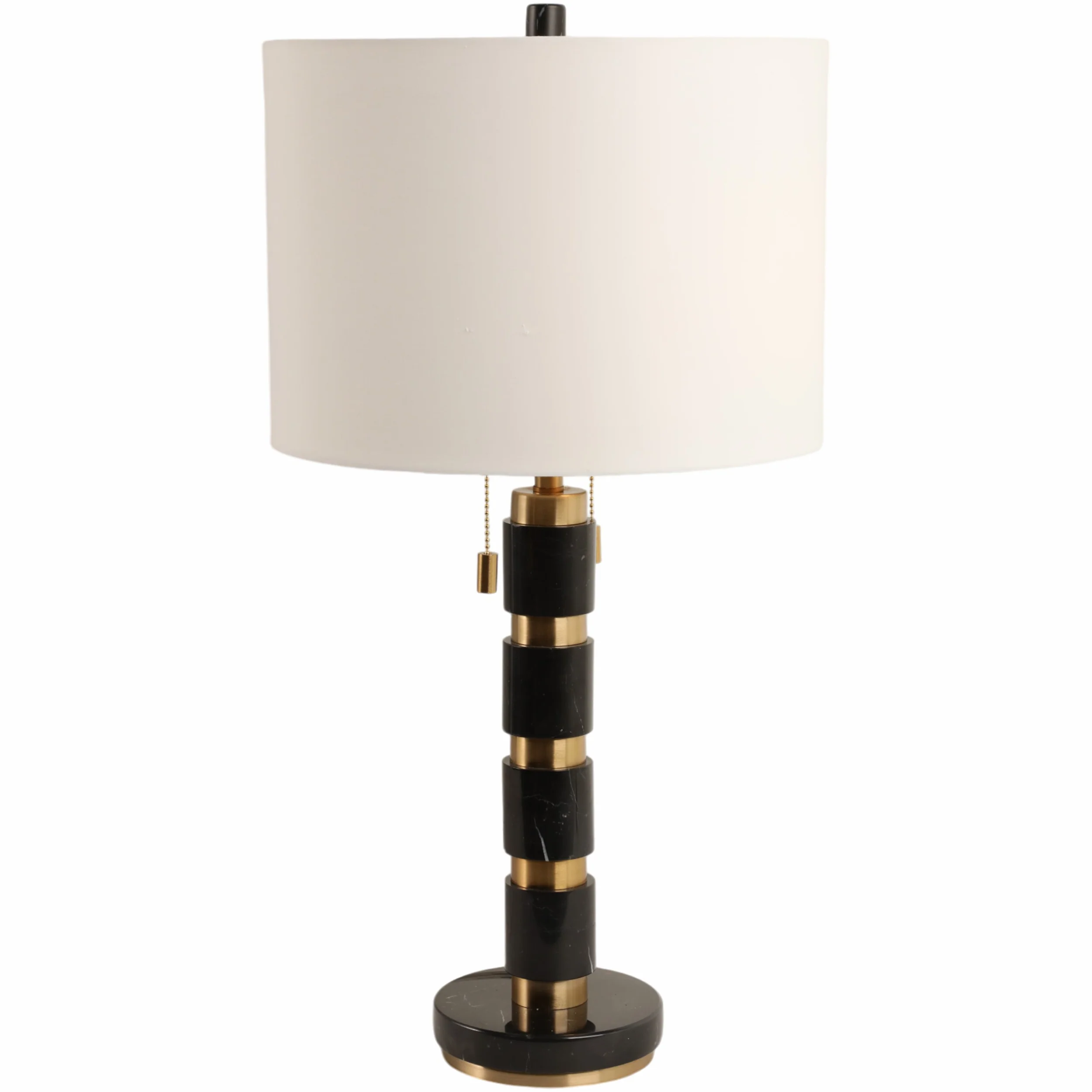 Stacked Marble Lamp, Black/Gold