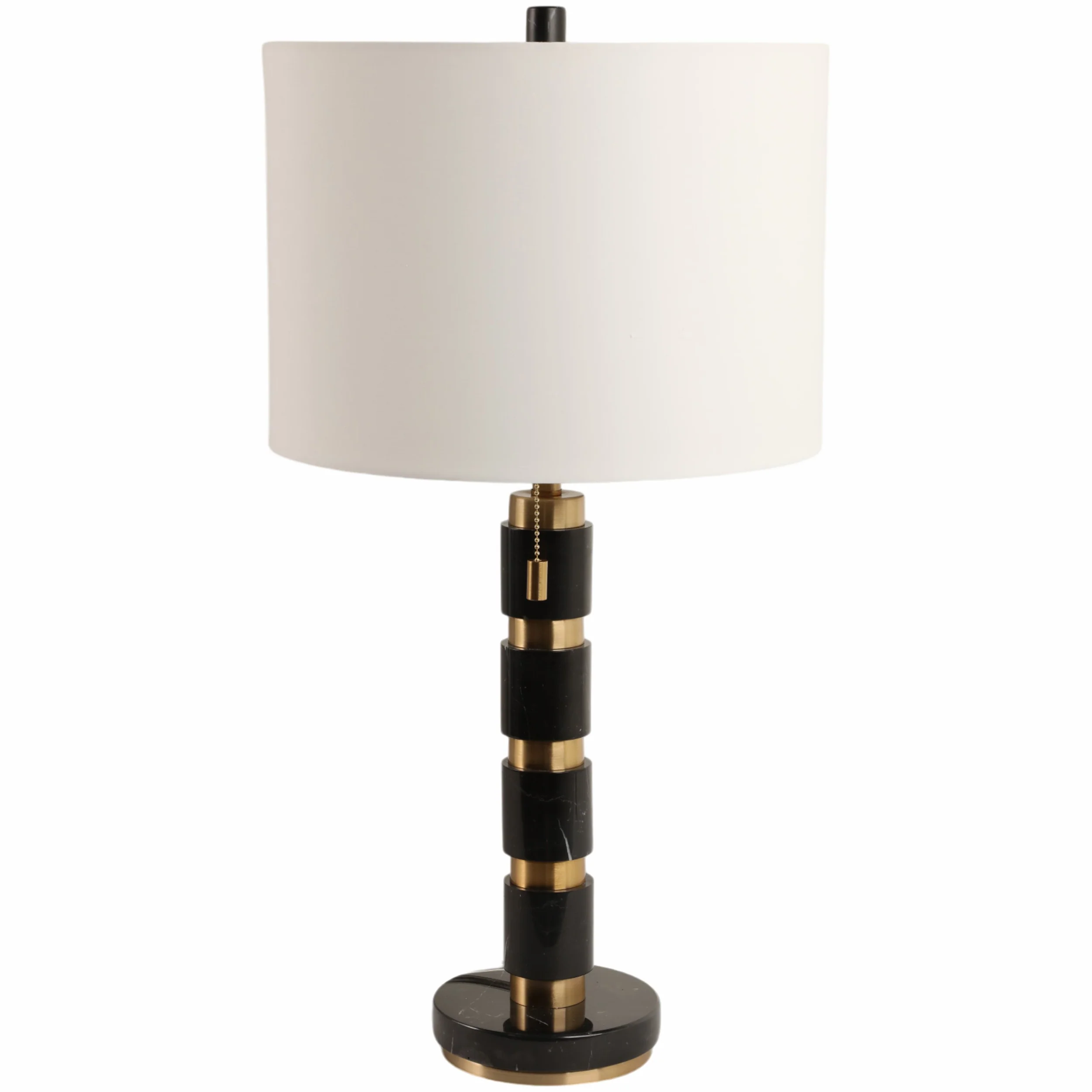 Stacked Marble Lamp, Black/Gold - Image 2