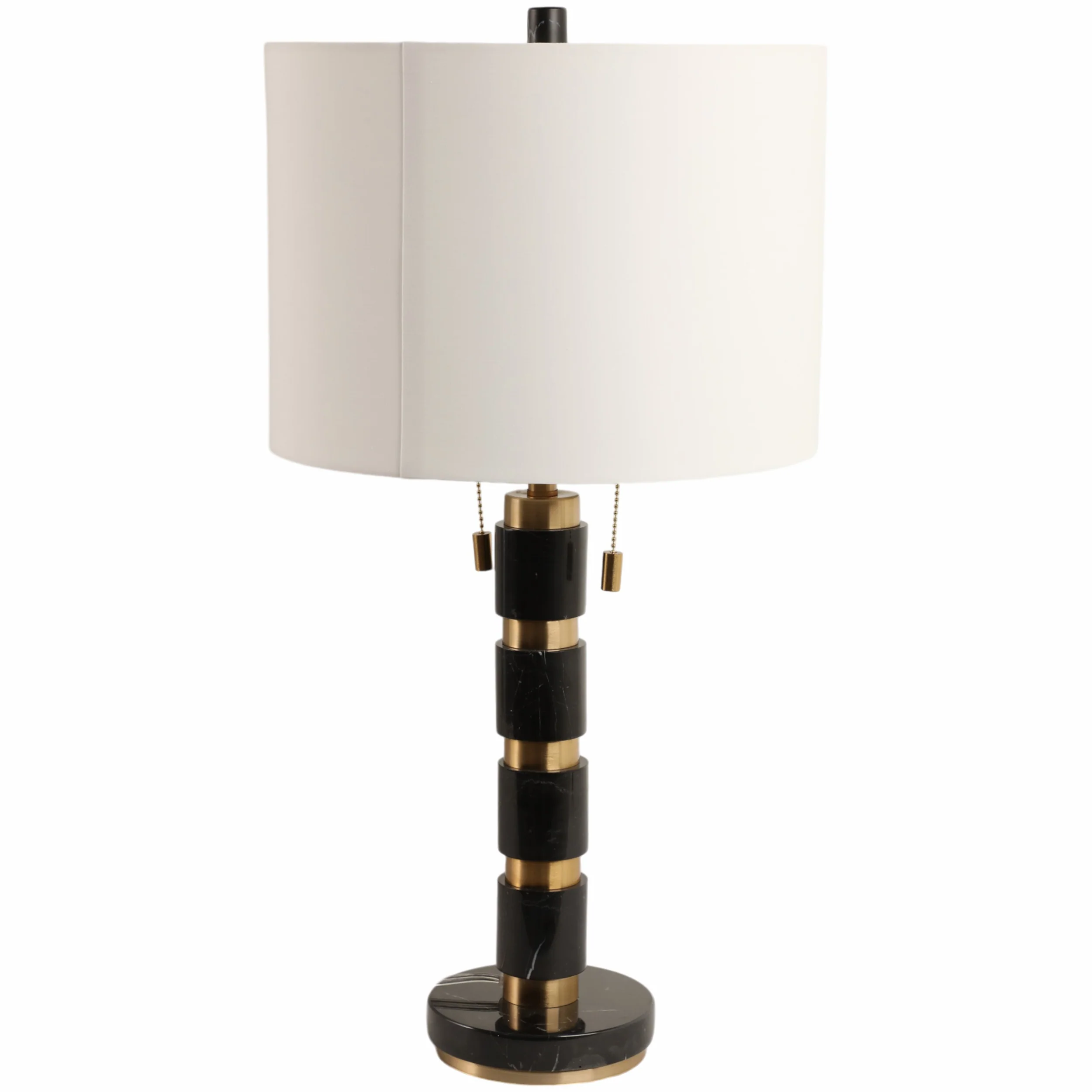 Stacked Marble Lamp, Black/Gold - Image 3