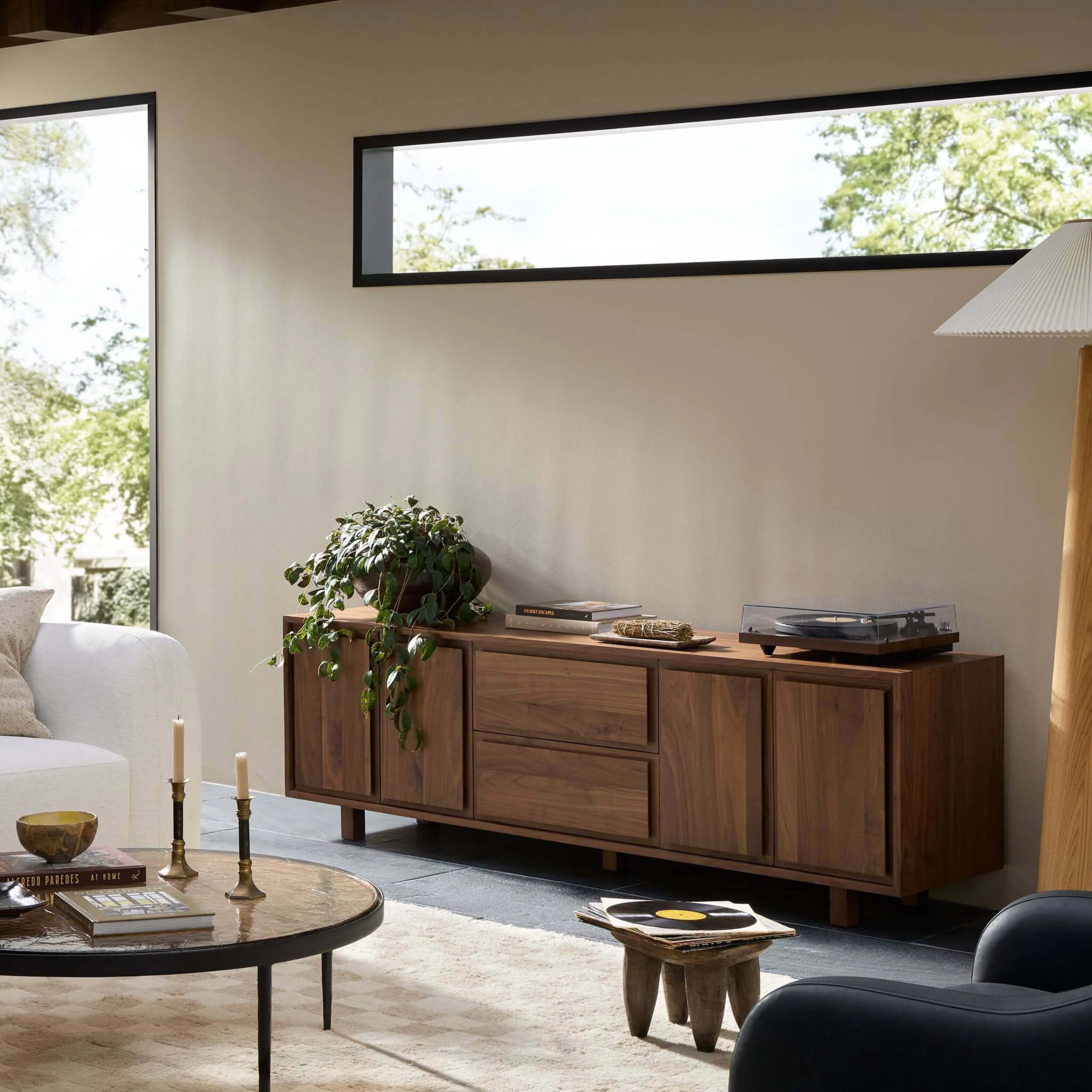 Stafford Media Console, Walnut Natural by Four Hands - Image 7