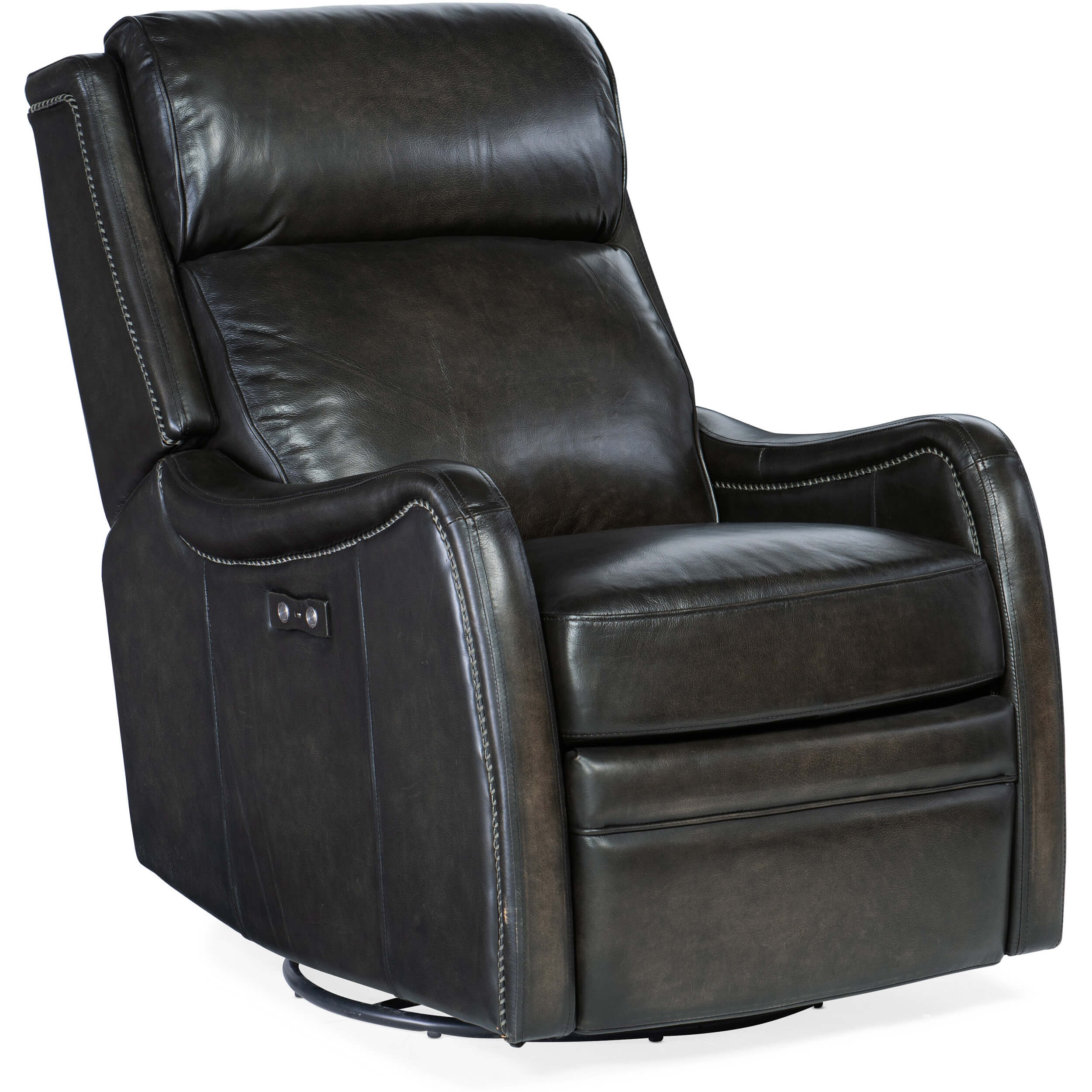 Stark Leather Power Swivel Glider Recliner, Brindisi Trinita