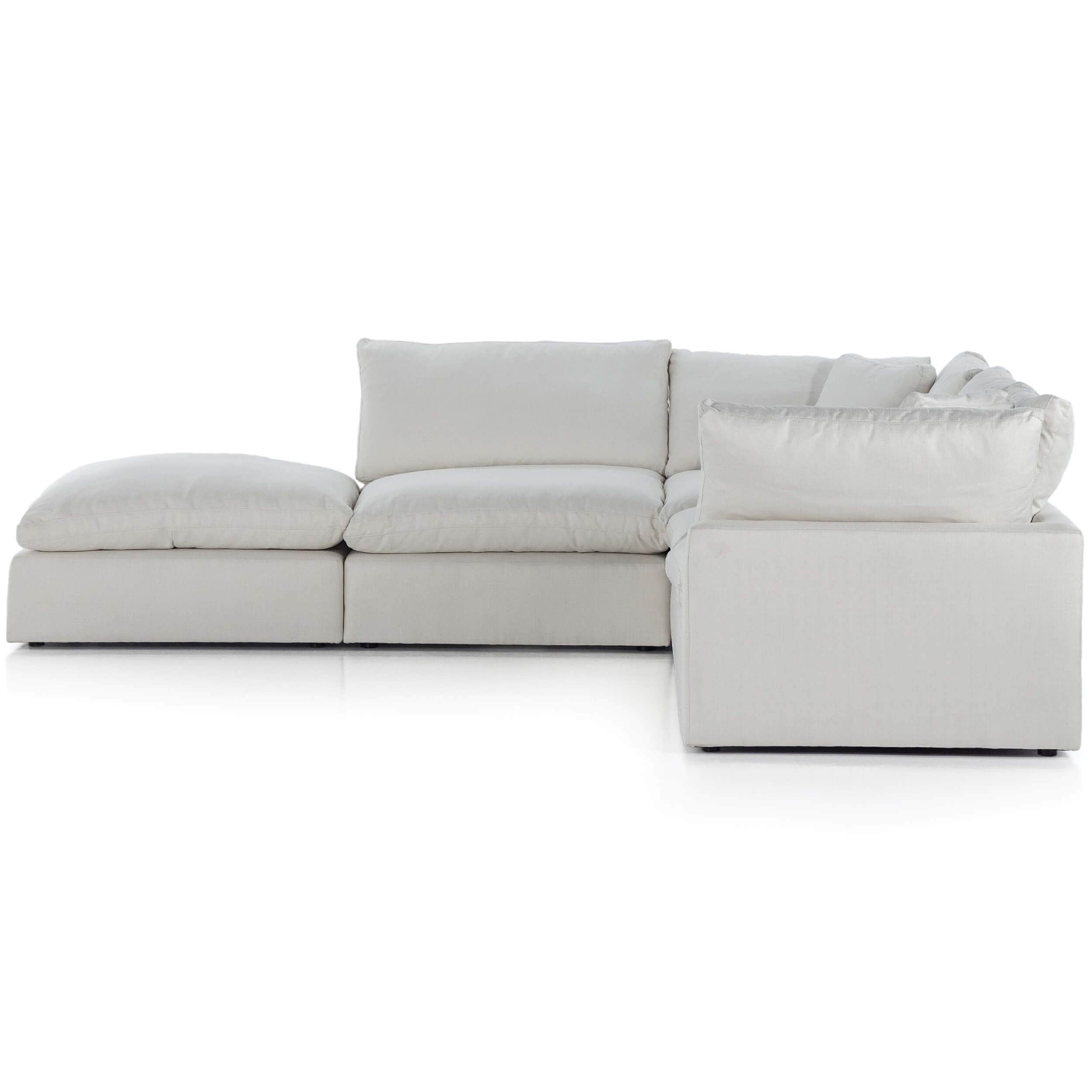 Stevie 4 Piece Sectional w/ Ottoman, Anders Ivory by Four Hands - Image 3