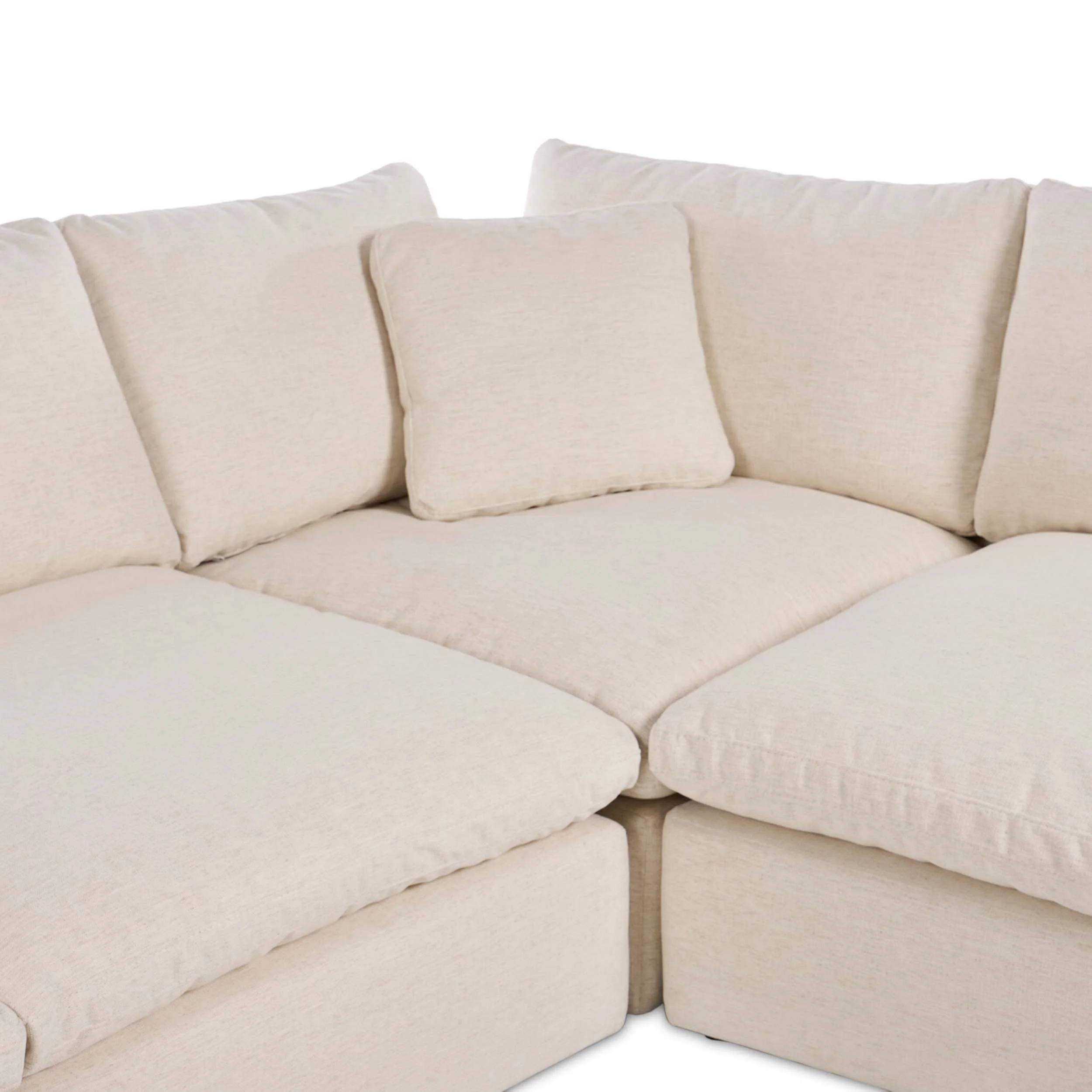 Stevie 5 Piece Sectional w/Ottoman, Nomad Snow by Four Hands - Image 6