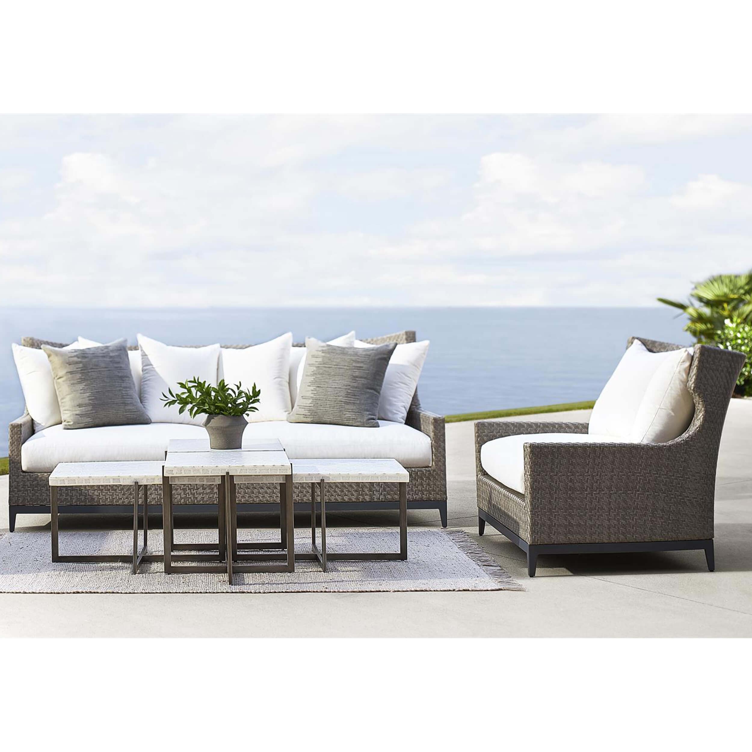 Stillwater Outdoor Rectangular Cocktail Table, Terazzo - Image 5
