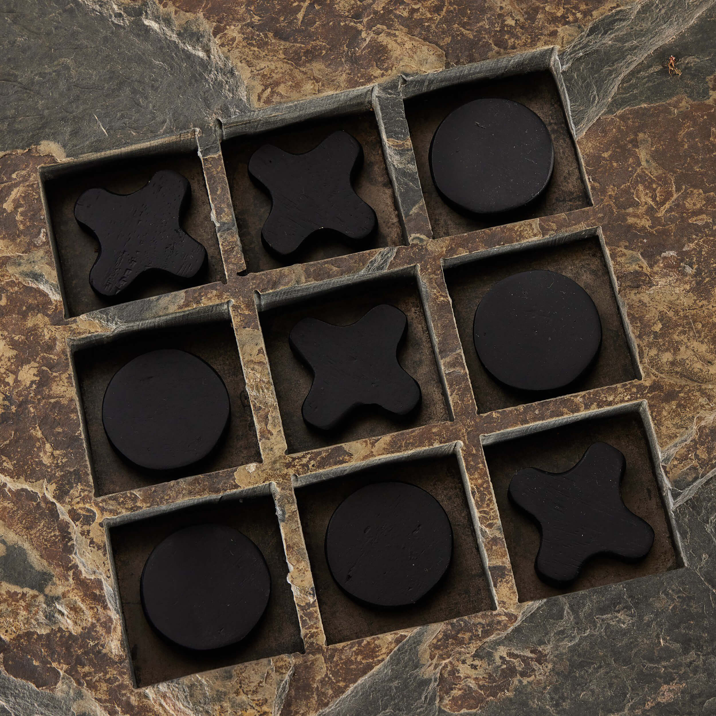 Stone Tic Tac Toe, Carbonized Black by Four Hands - Image 4