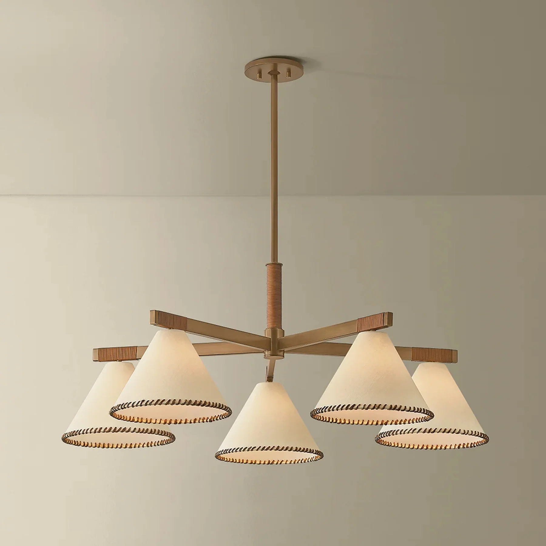Stoney Chandelier, Patina Brass - Image 3