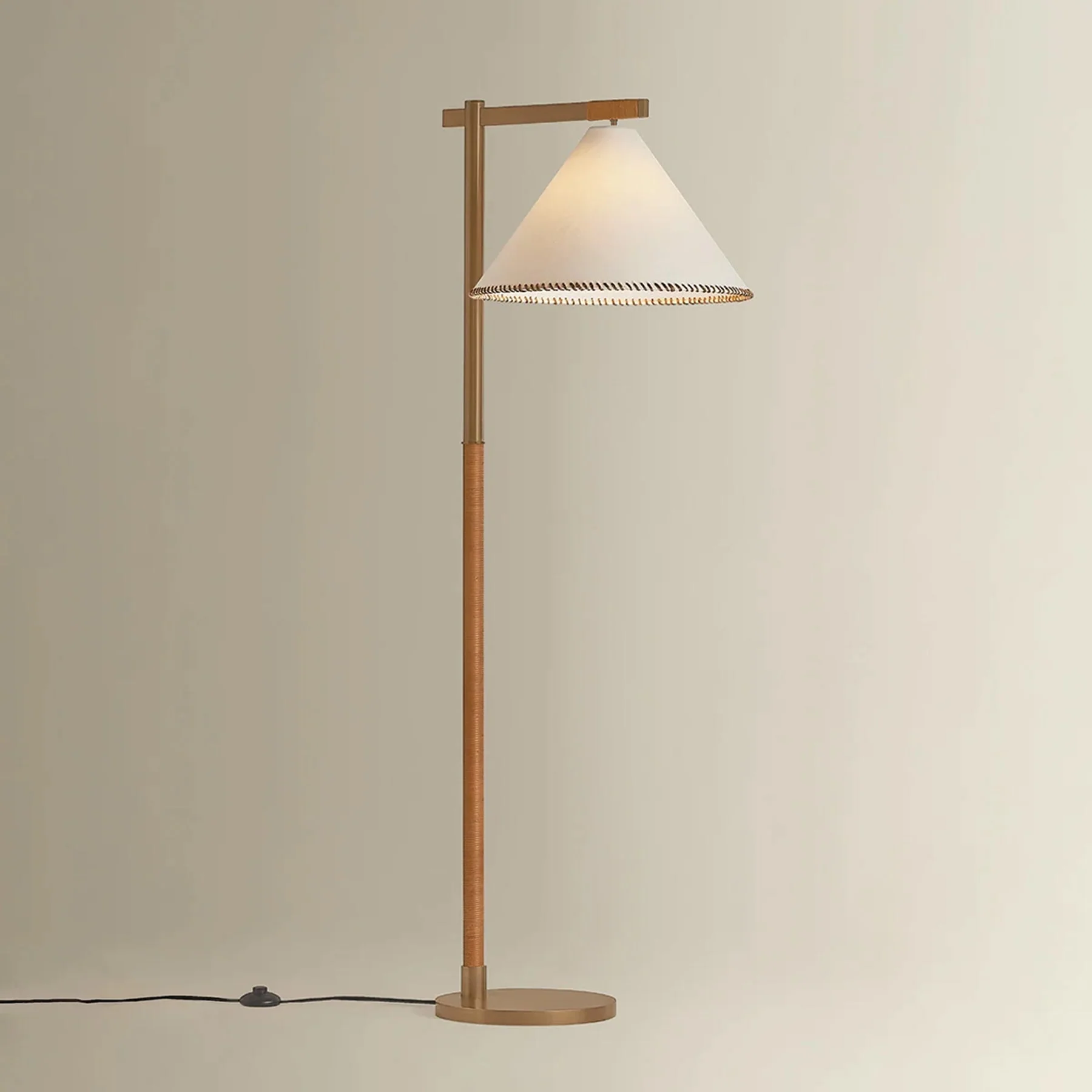 Stoney Floor Lamp, Patina Brass - Image 3
