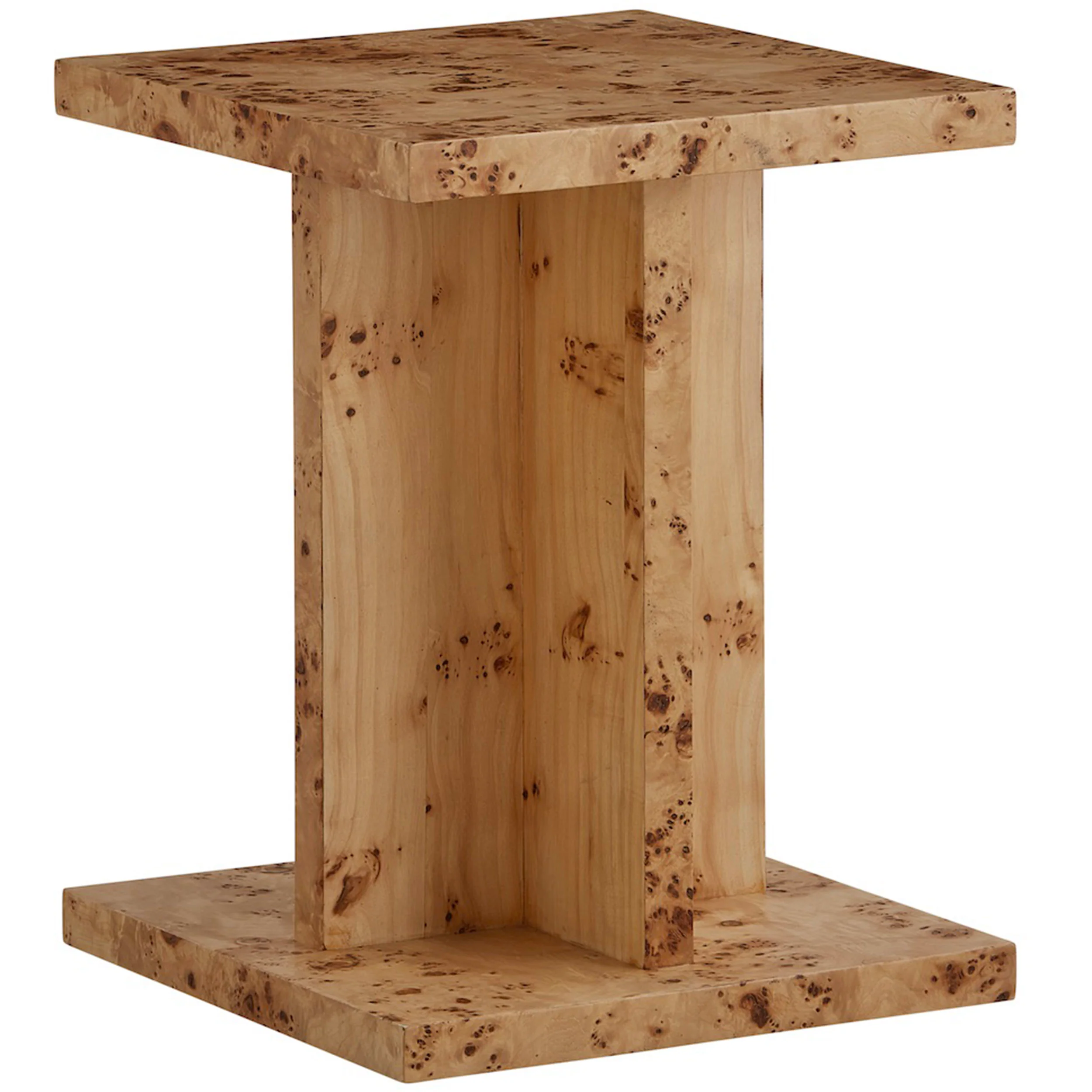 Stowe End Table, Toasted Burl