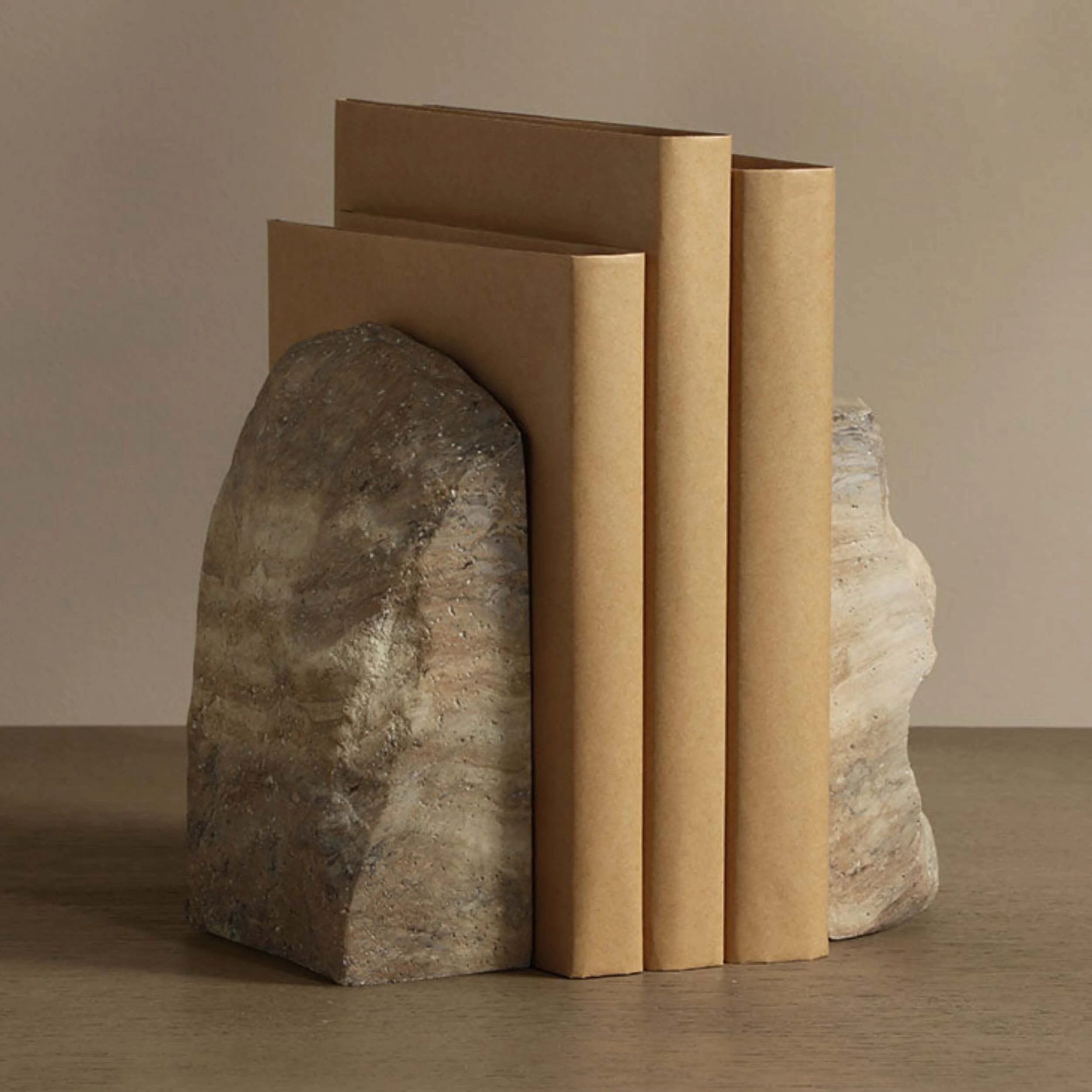 Strata Bookend, Travertine Look, Set of 2 - Image 5
