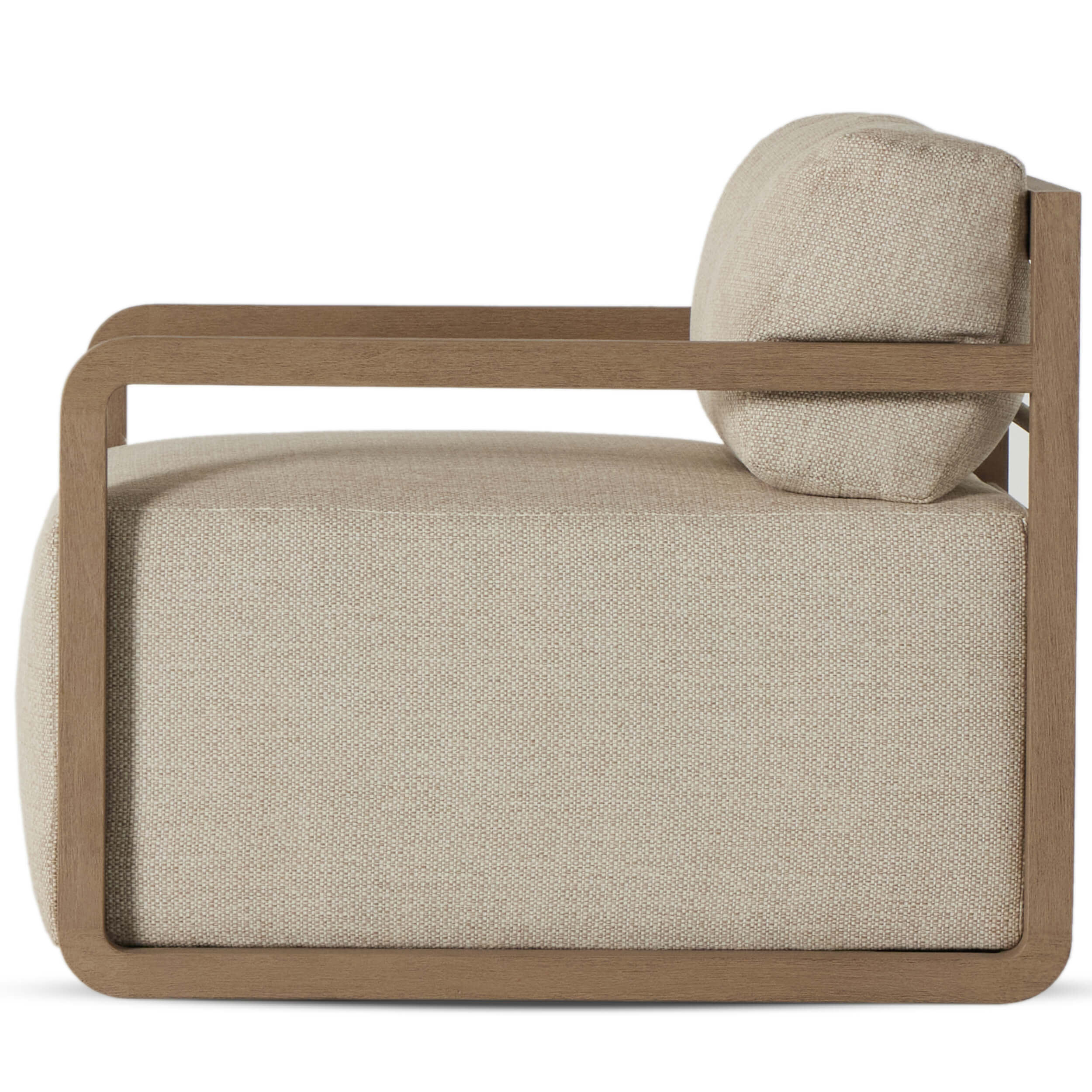 Stroud Outdoor Swivel Chair, Faye Sand/Washed Brown by Four Hands - Image 2