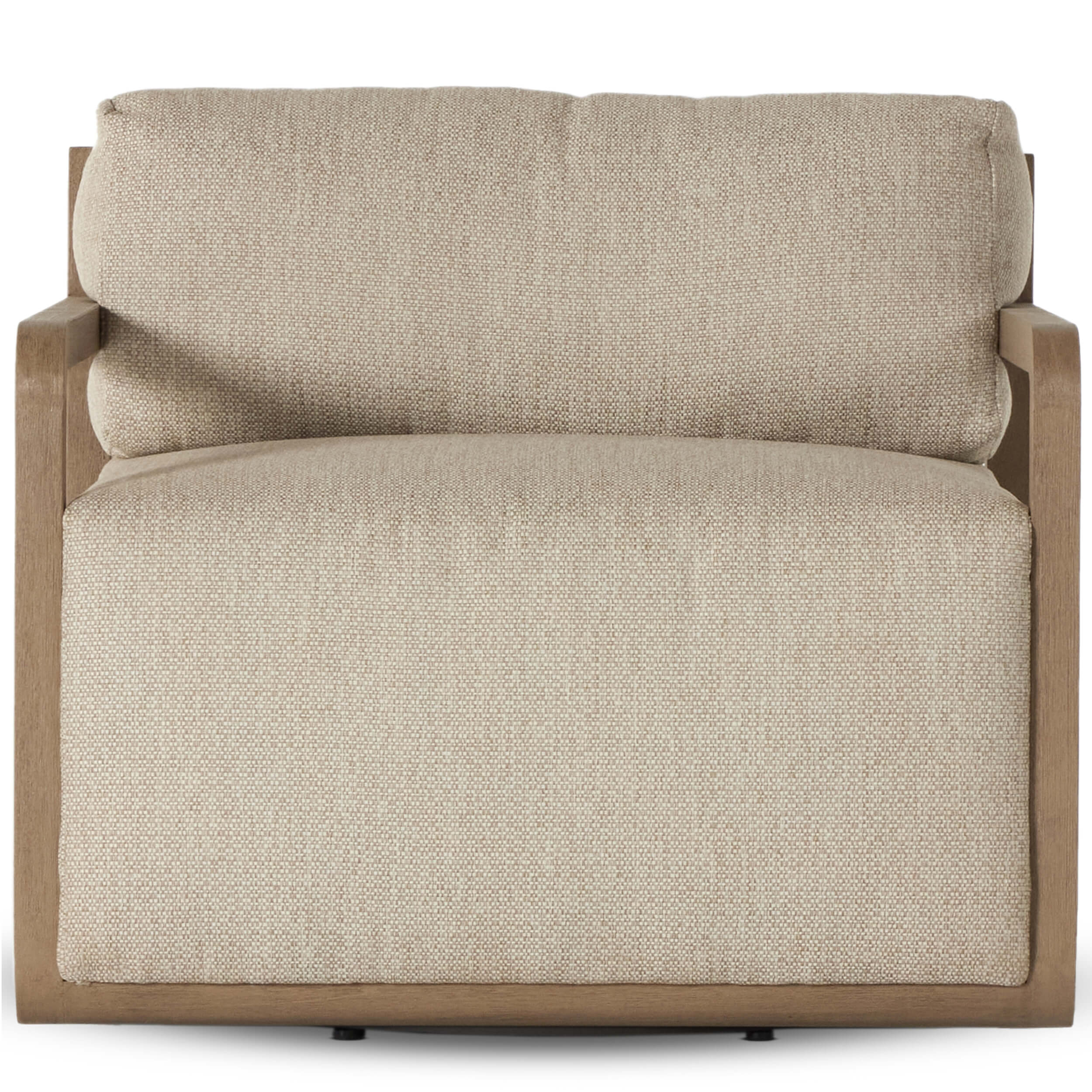 Stroud Outdoor Swivel Chair, Faye Sand/Washed Brown by Four Hands - Image 3