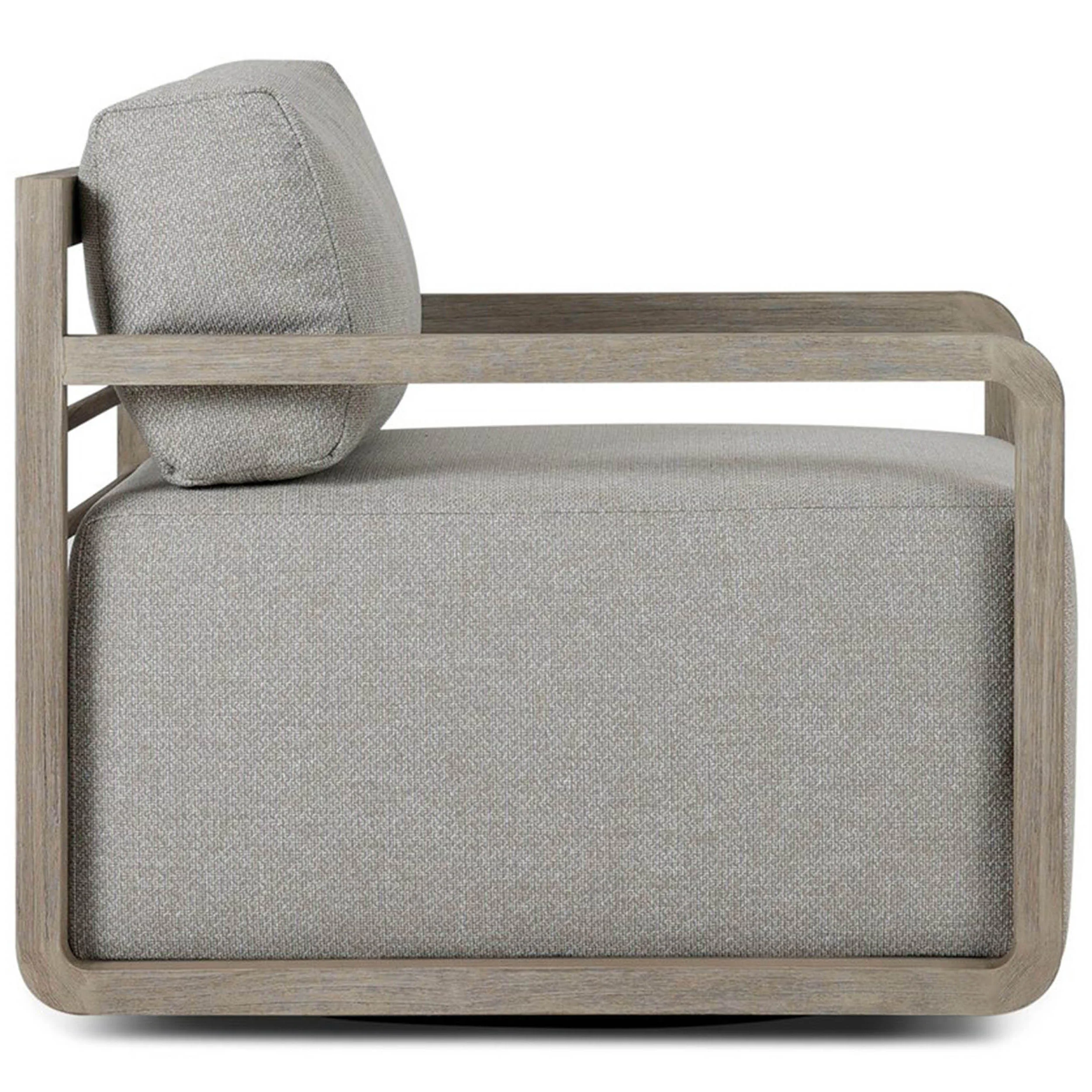 Stroud Outdoor Swivel Chair, Hayes Fog by Four Hands - Image 3