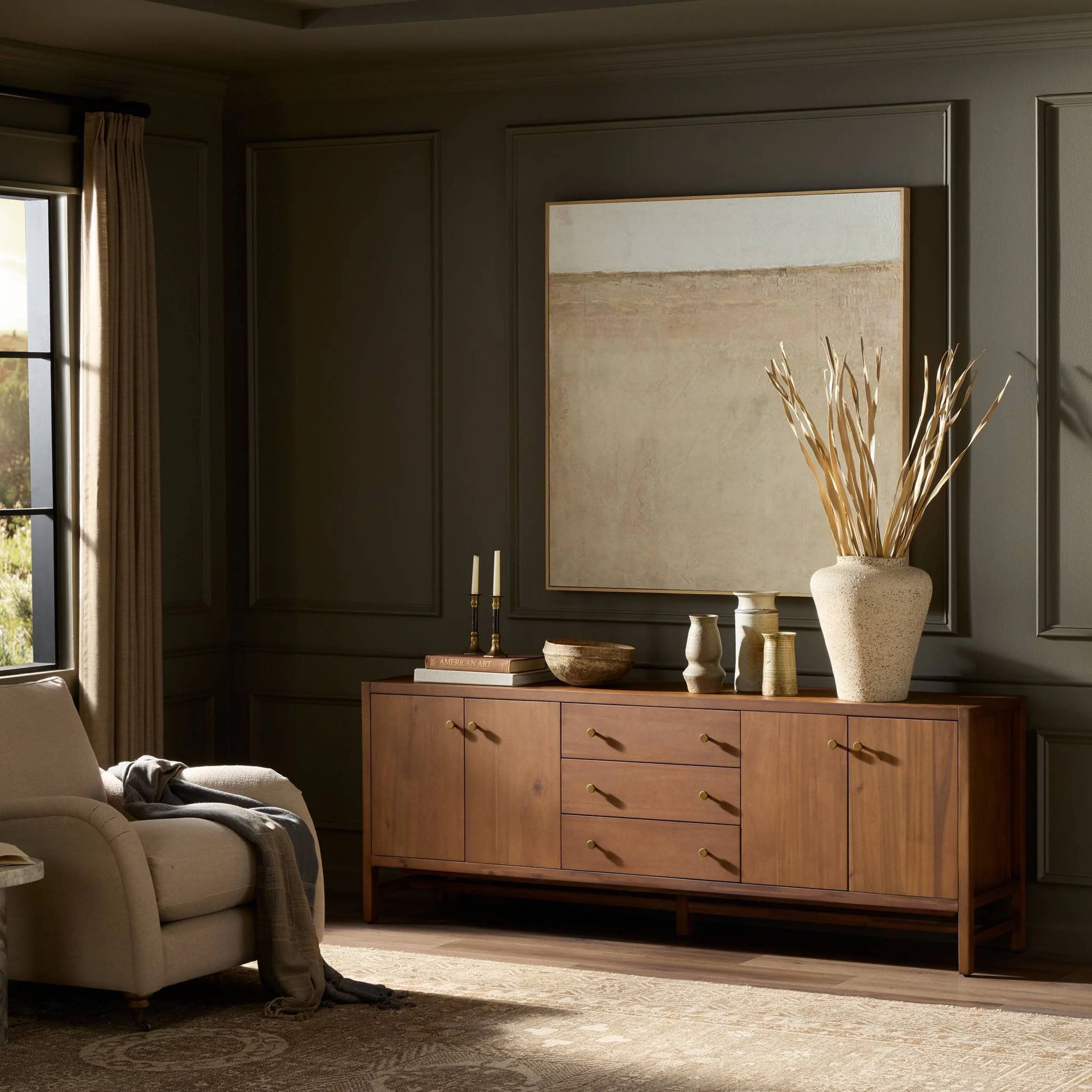 Sullivan Media Console, Saddle Tan by Four Hands - Image 7