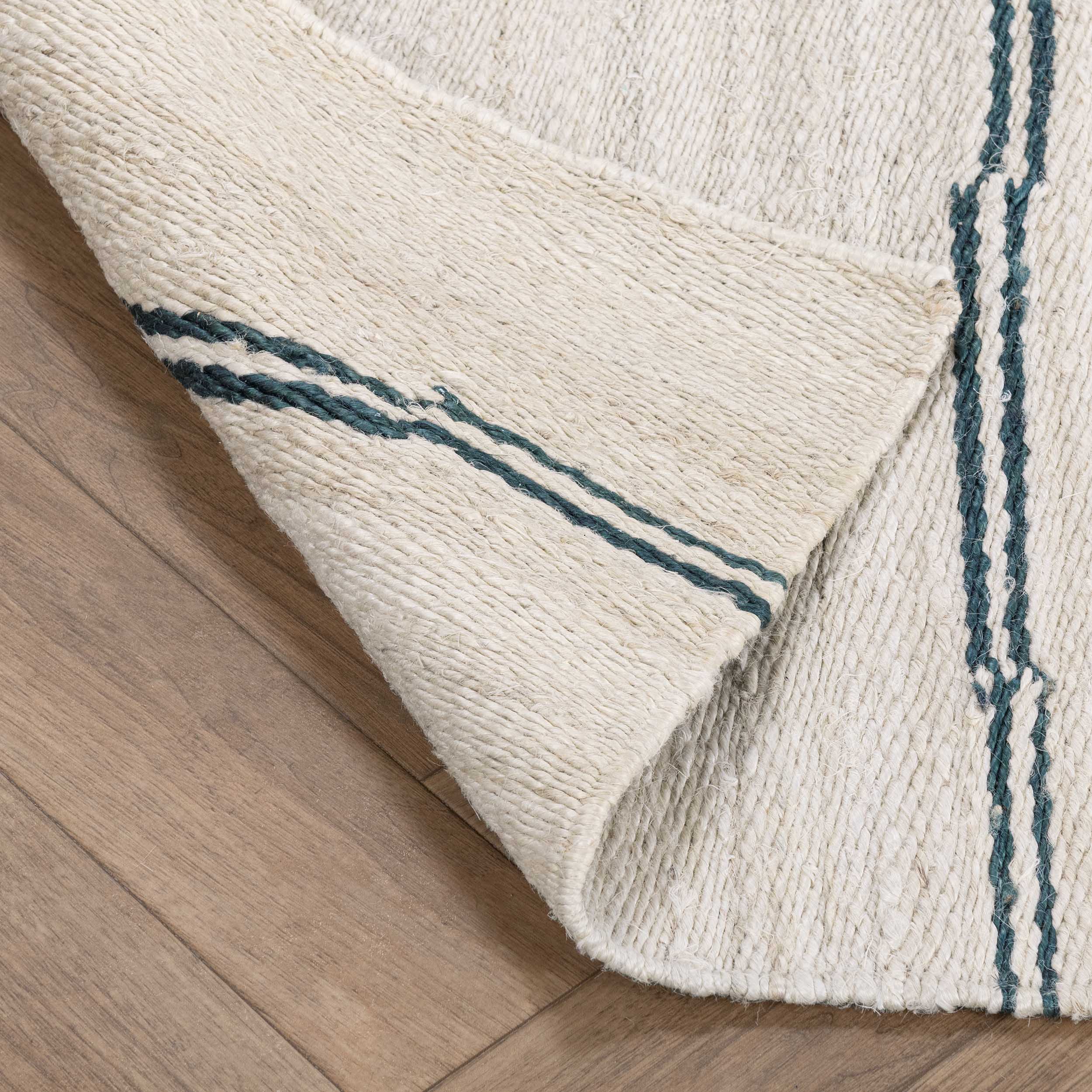 Sunderland Jute Stripe Rug, Ivory/Dark Blue - Image 3