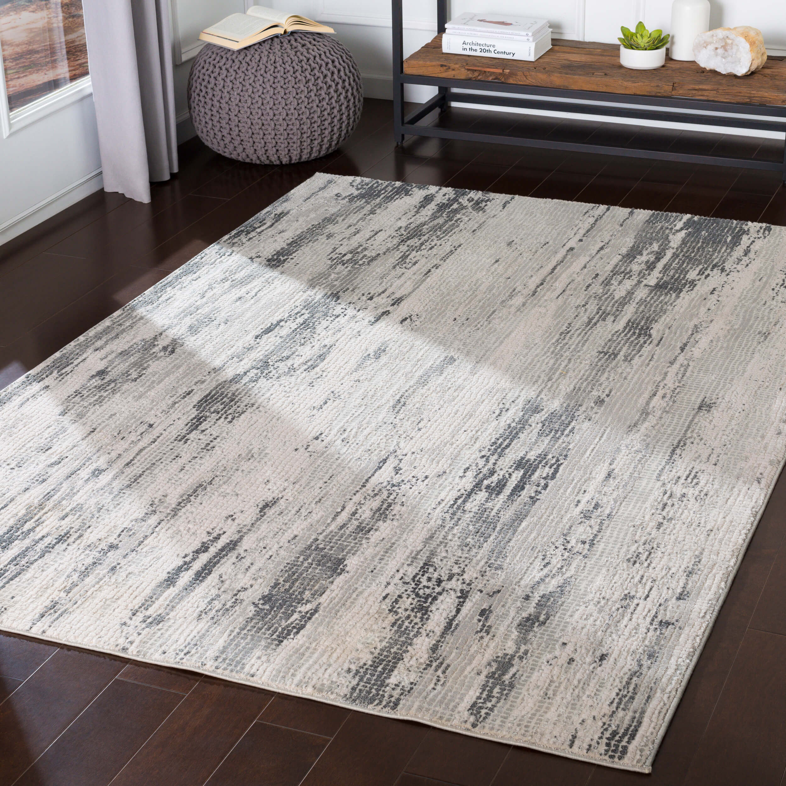 Surya Rug Aisha AIS-2304, Gray/Off White - Image 3