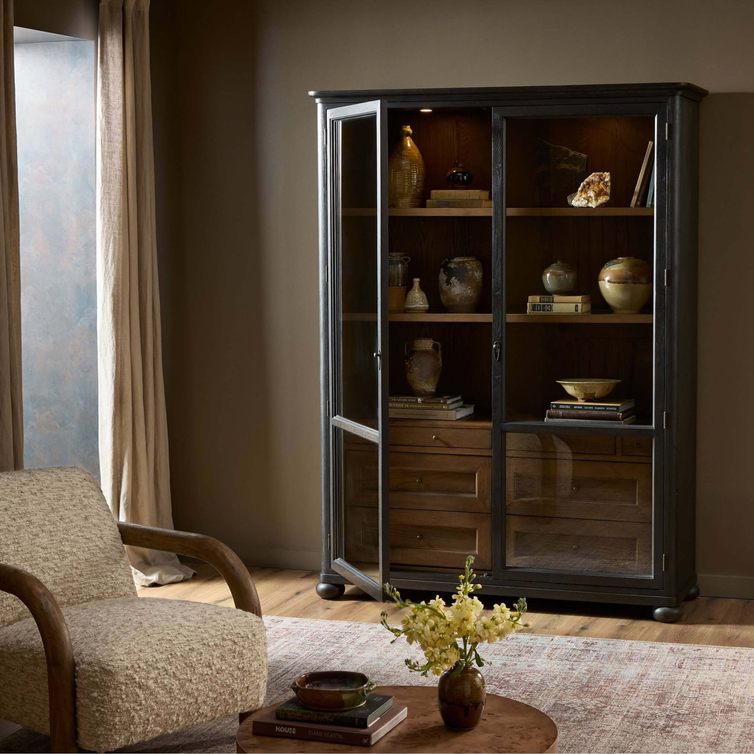 Sussex Wide Cabinet, Smoked Black by Amber Lewis x Four Hands - Image 9