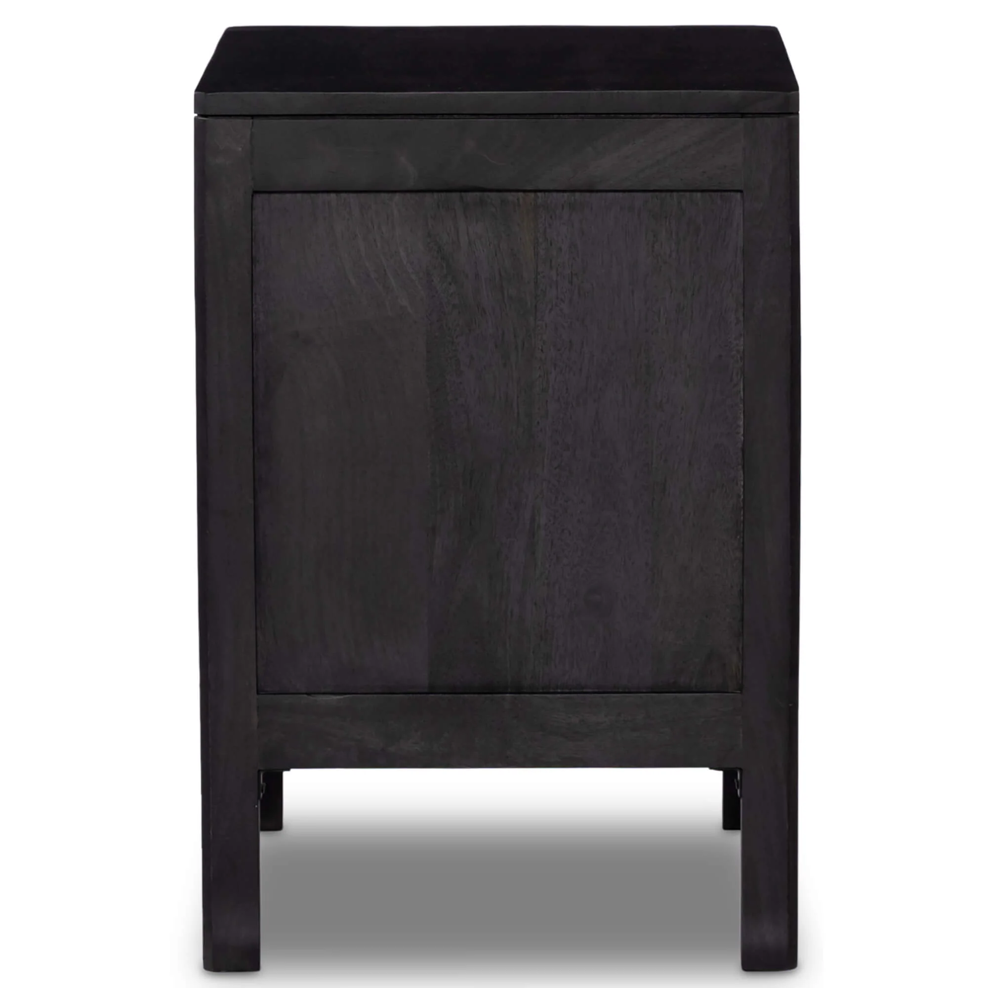 Sydney Left Nightstand, Black Wash w/Black Cane by Four Hands - Image 3