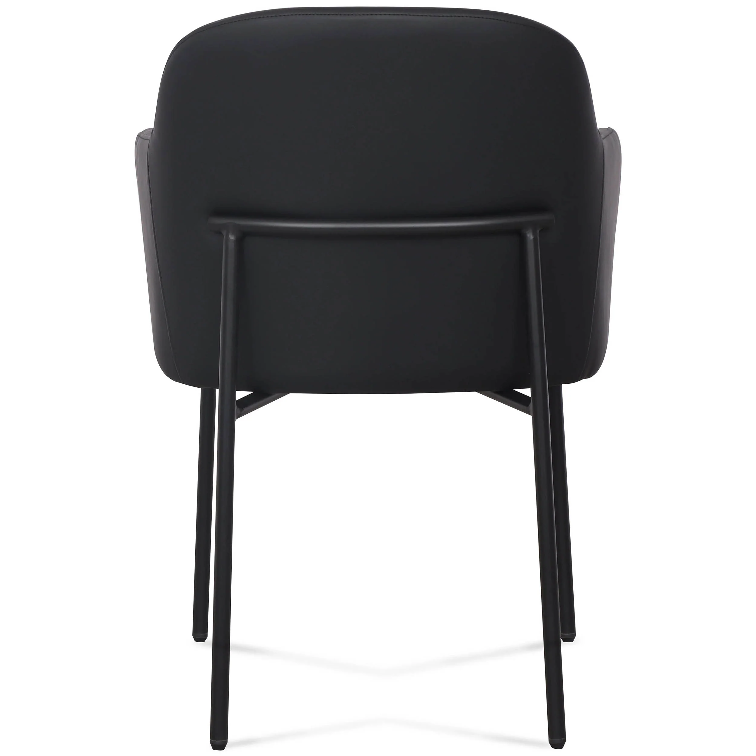 Sydney Vegan Leather Arm Chair, Black, Set of 2 - Image 4