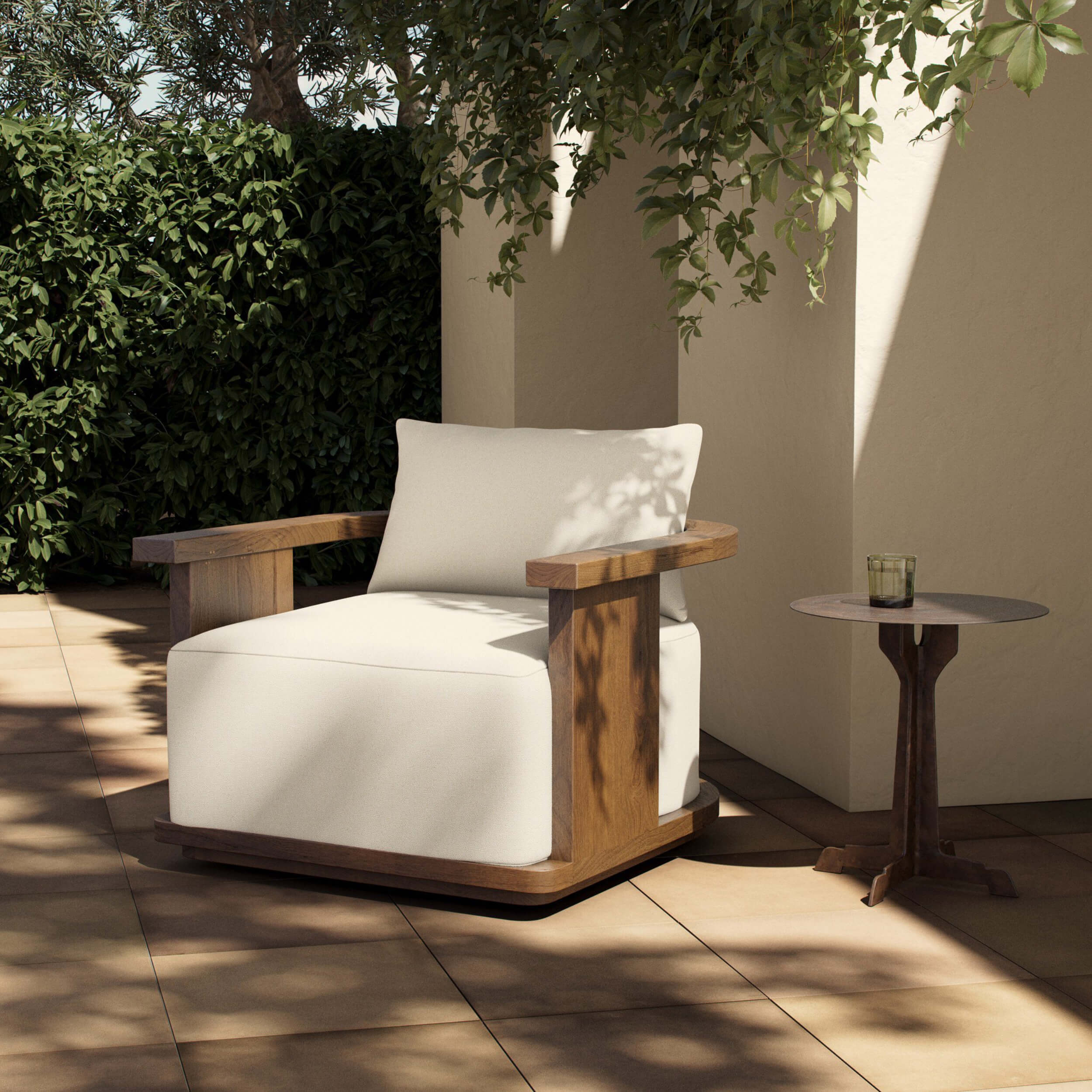 Tahana Outdoor Swivel Chair, Alessi Linen by Four Hands - Image 6