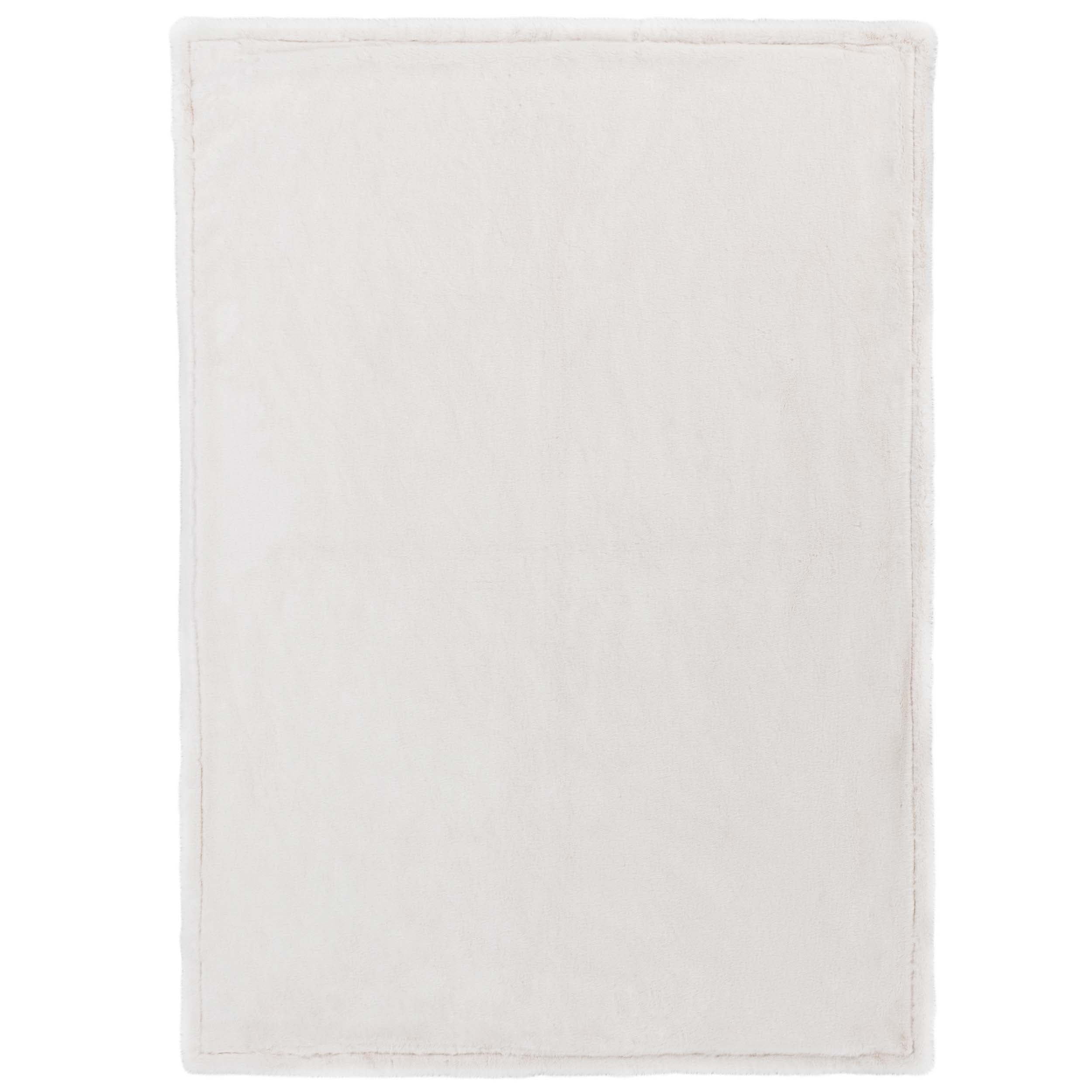 Taiga Faux Fur Throw, Ivory