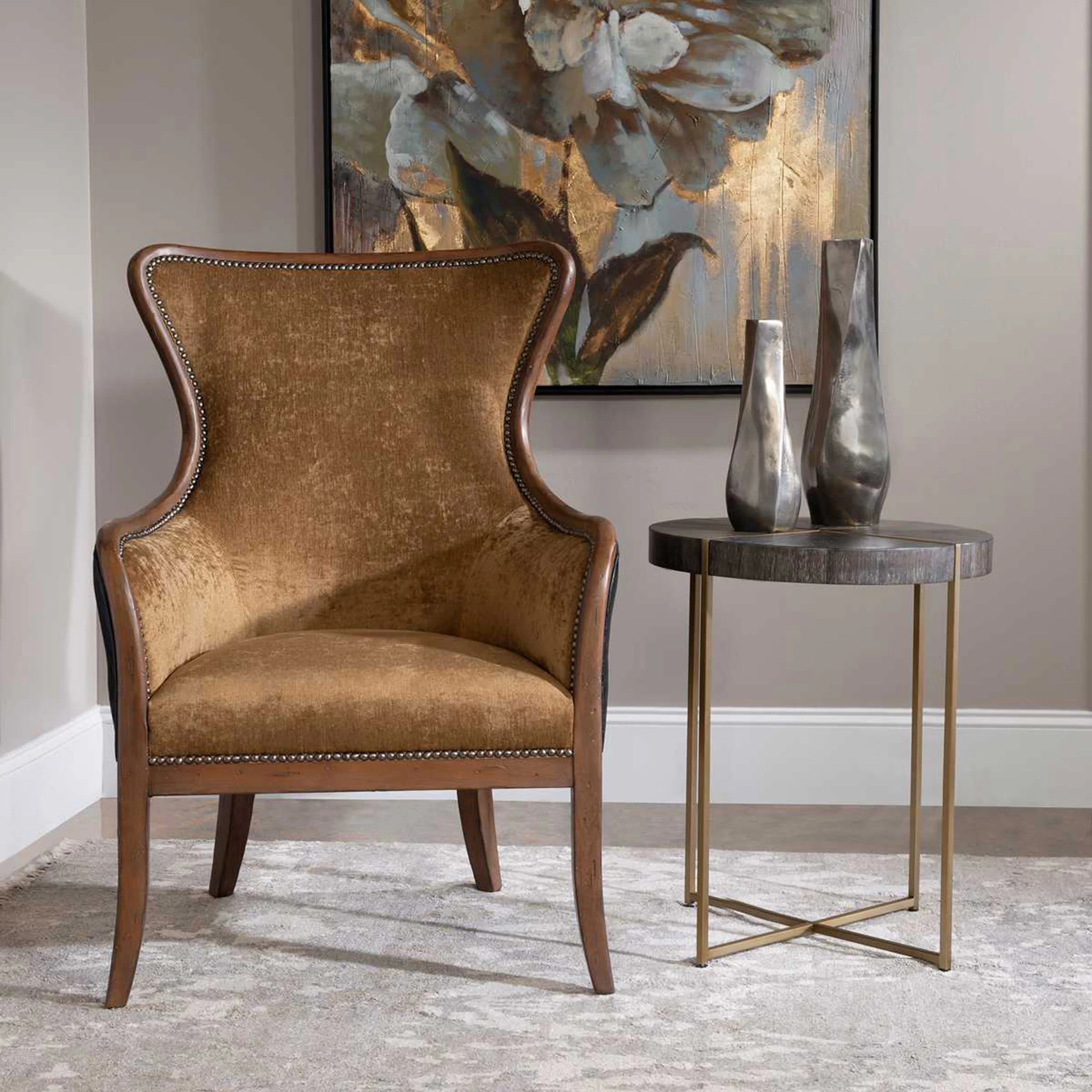 Taja Accent Table, Brushed Brass - Image 4