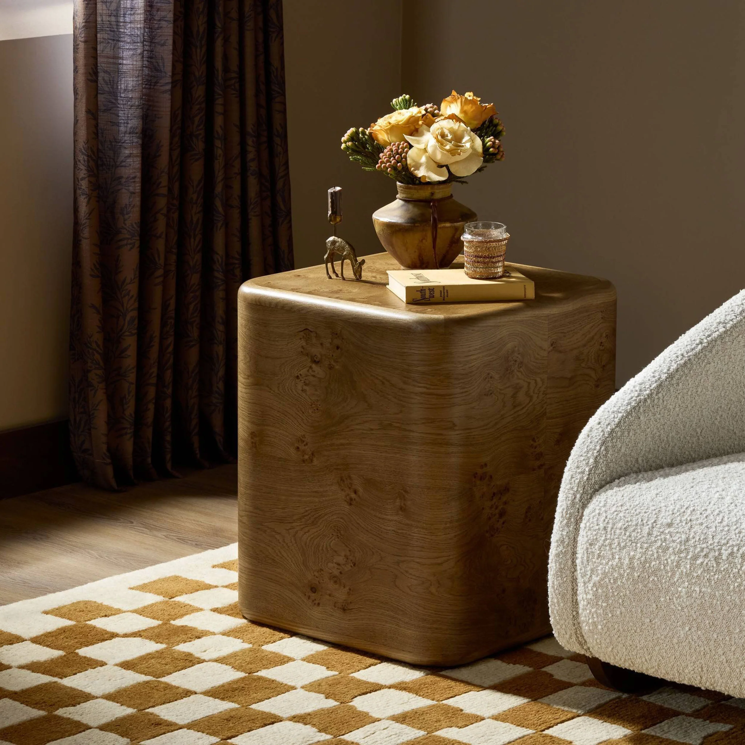 Talessi End Table, Wheat Medium Burl by Four Hands - Image 6