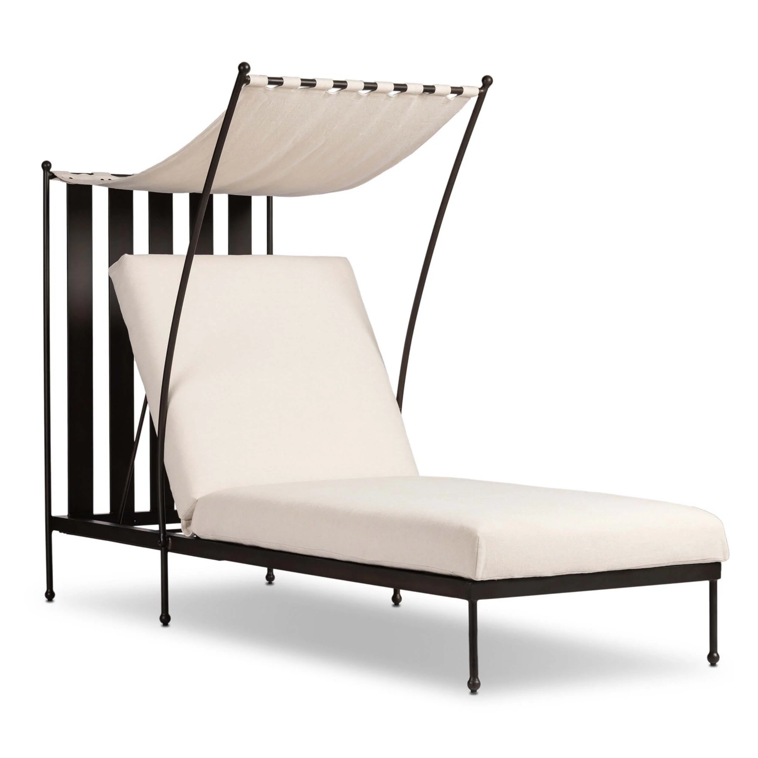 Tally Adjustable Outdoor Chaise, Bombay Flax by Four Hands
