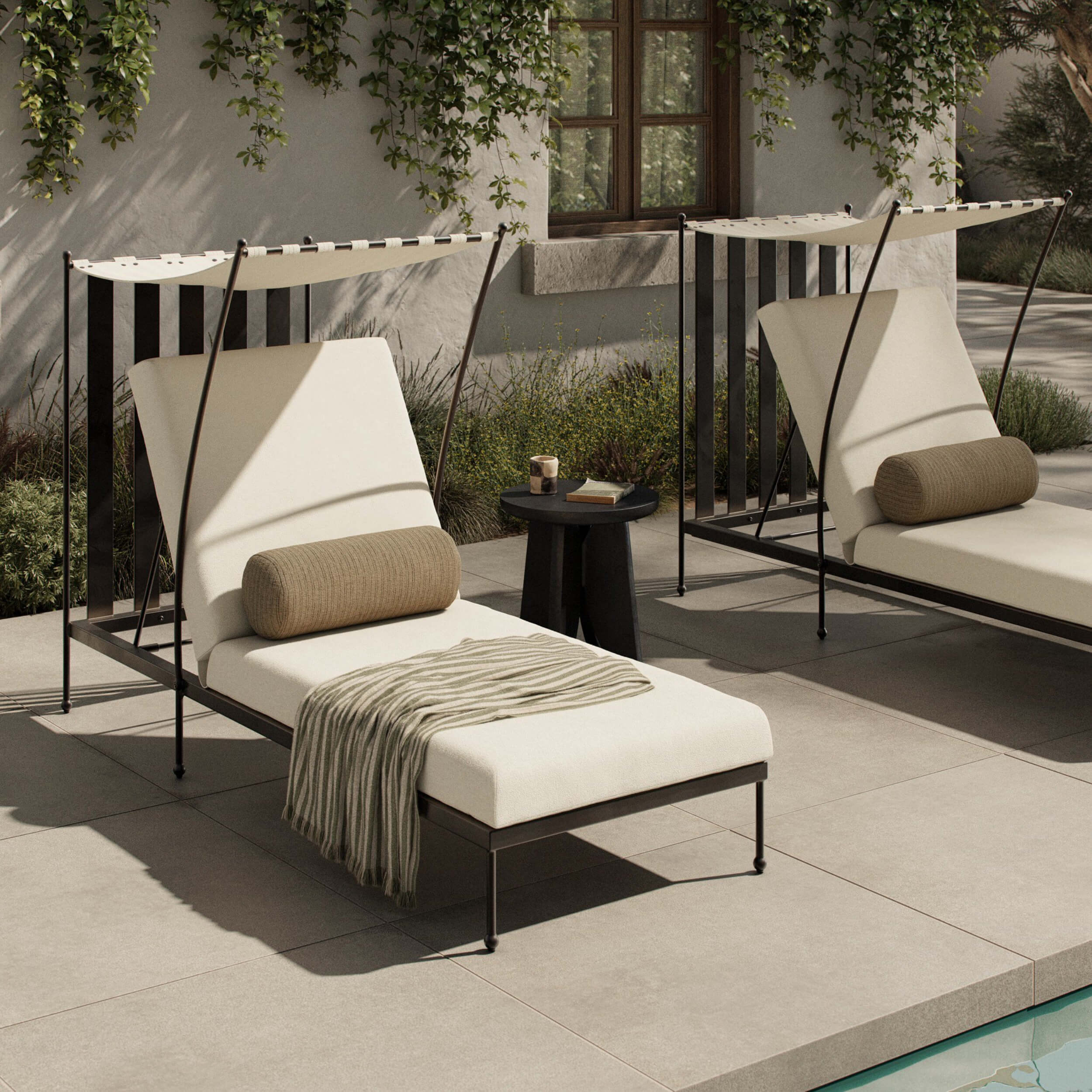 Tally Adjustable Outdoor Chaise, Bombay Flax by Four Hands - Image 6