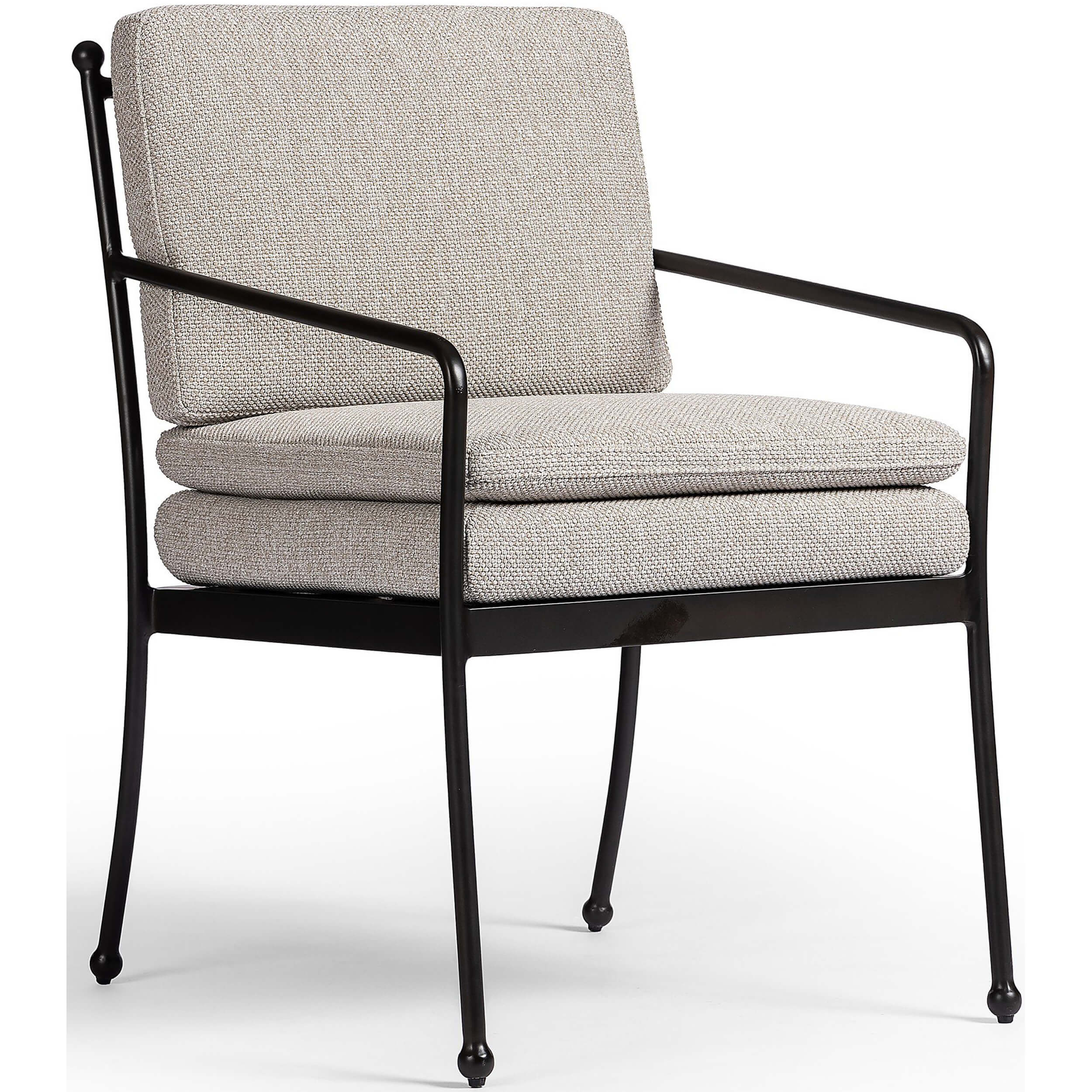 Tally Outdoor Dining Arm Chair, Ramiro Ecru