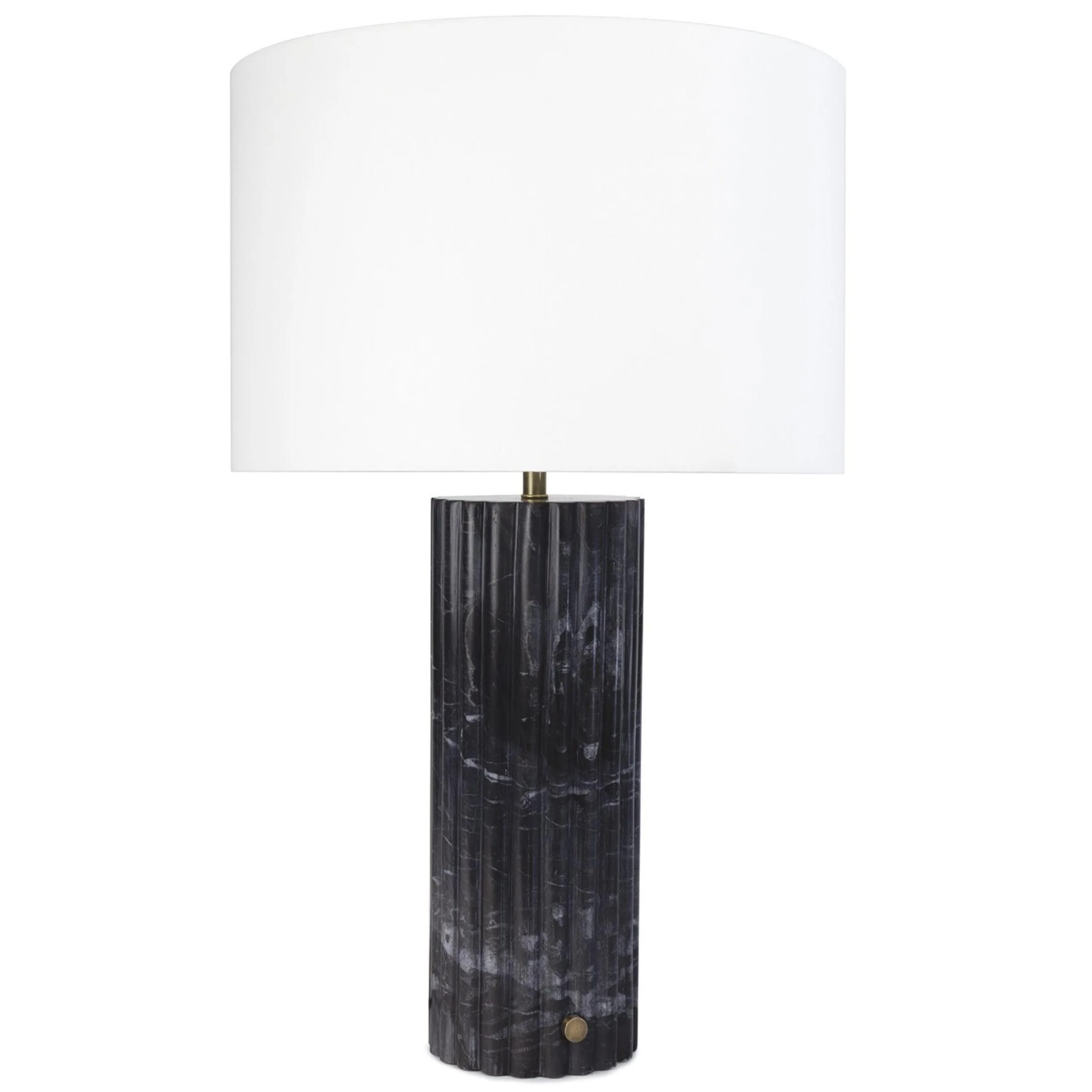 Tambour Marble Table Lamp, Black