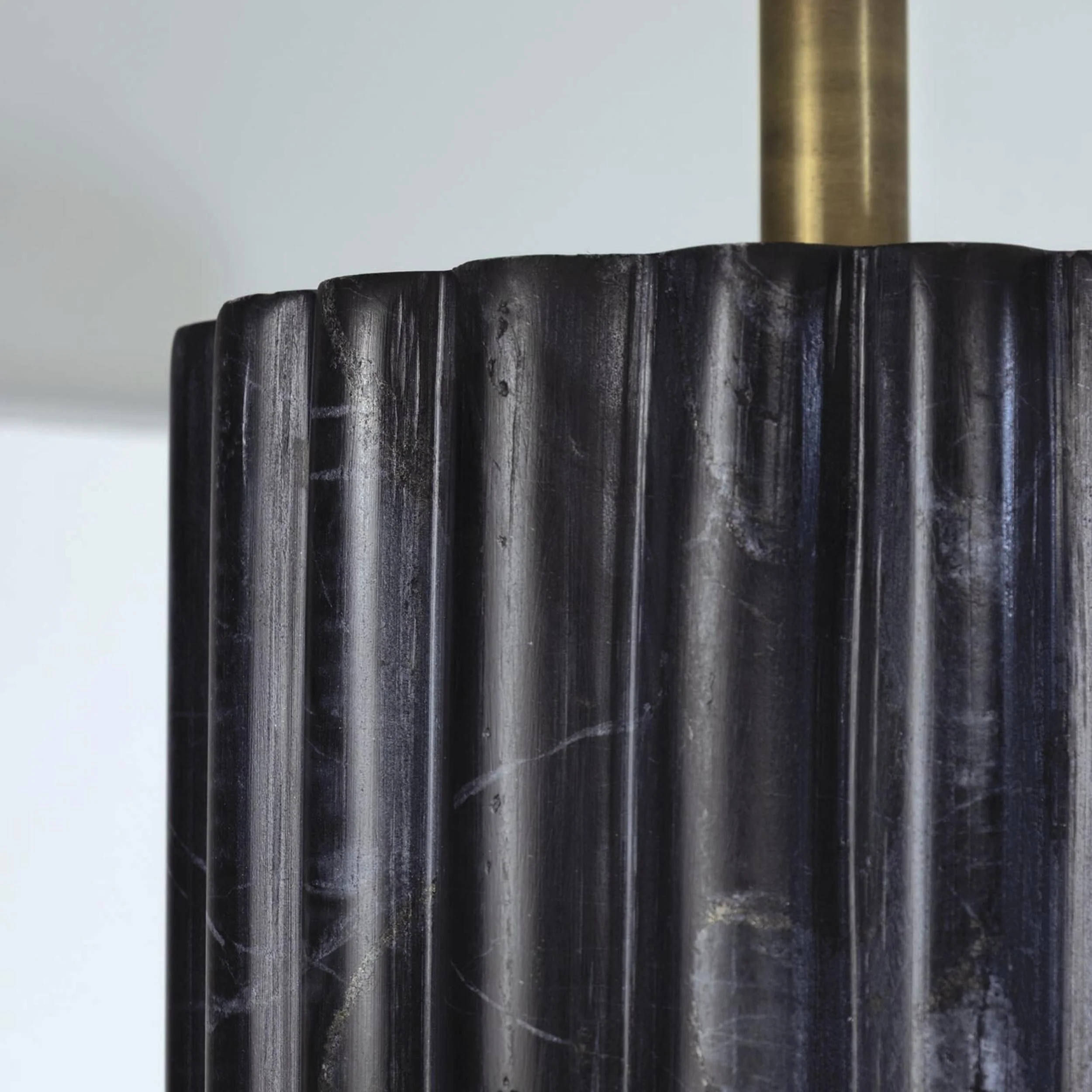 Tambour Marble Table Lamp, Black - Image 3
