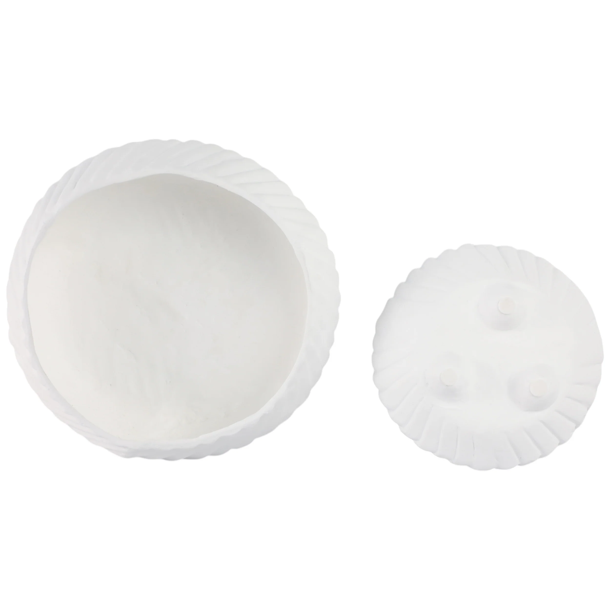 Tapered Bowls w/Lines, White, Set of 2 - Image 4