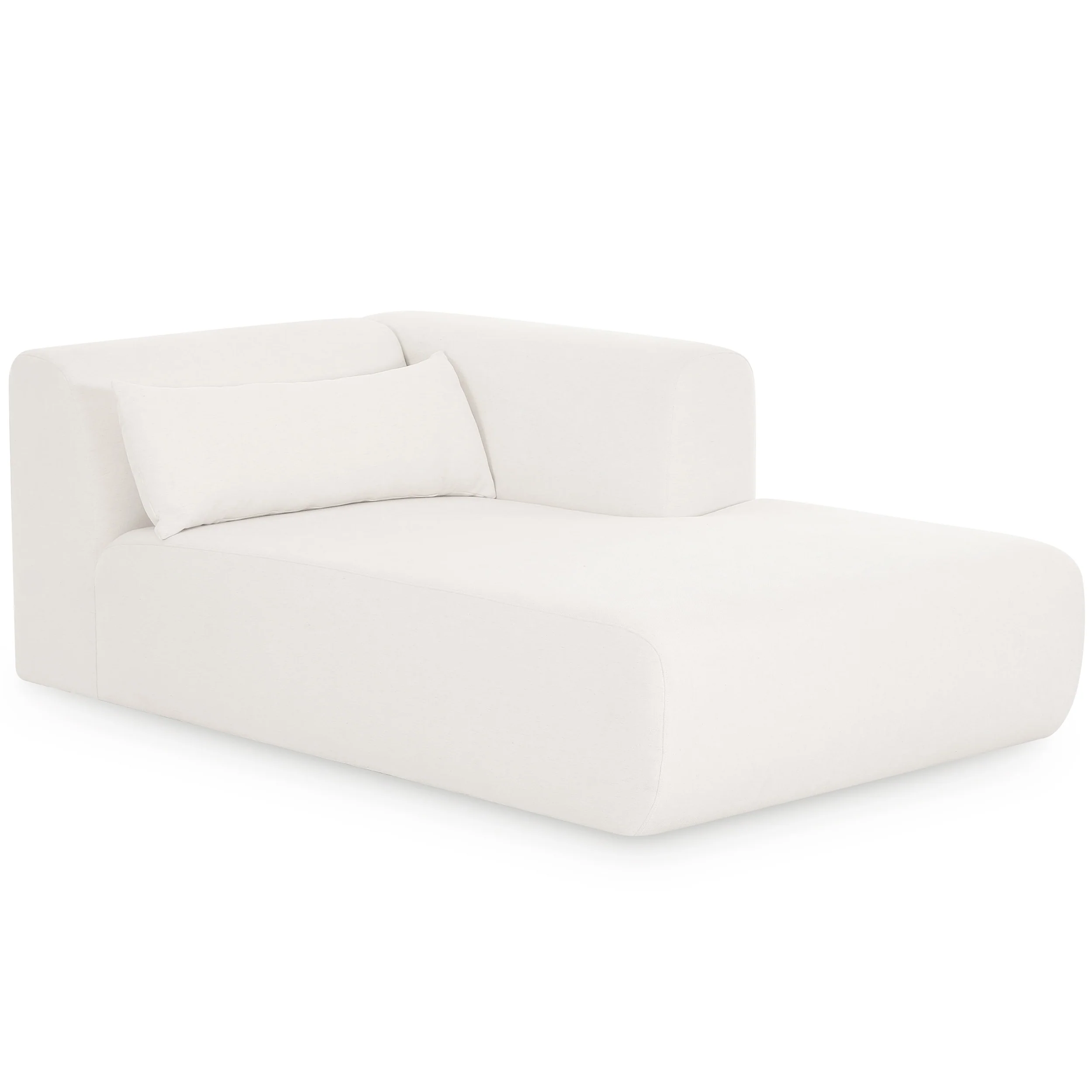 Tarra Chenille Chaise, Cream