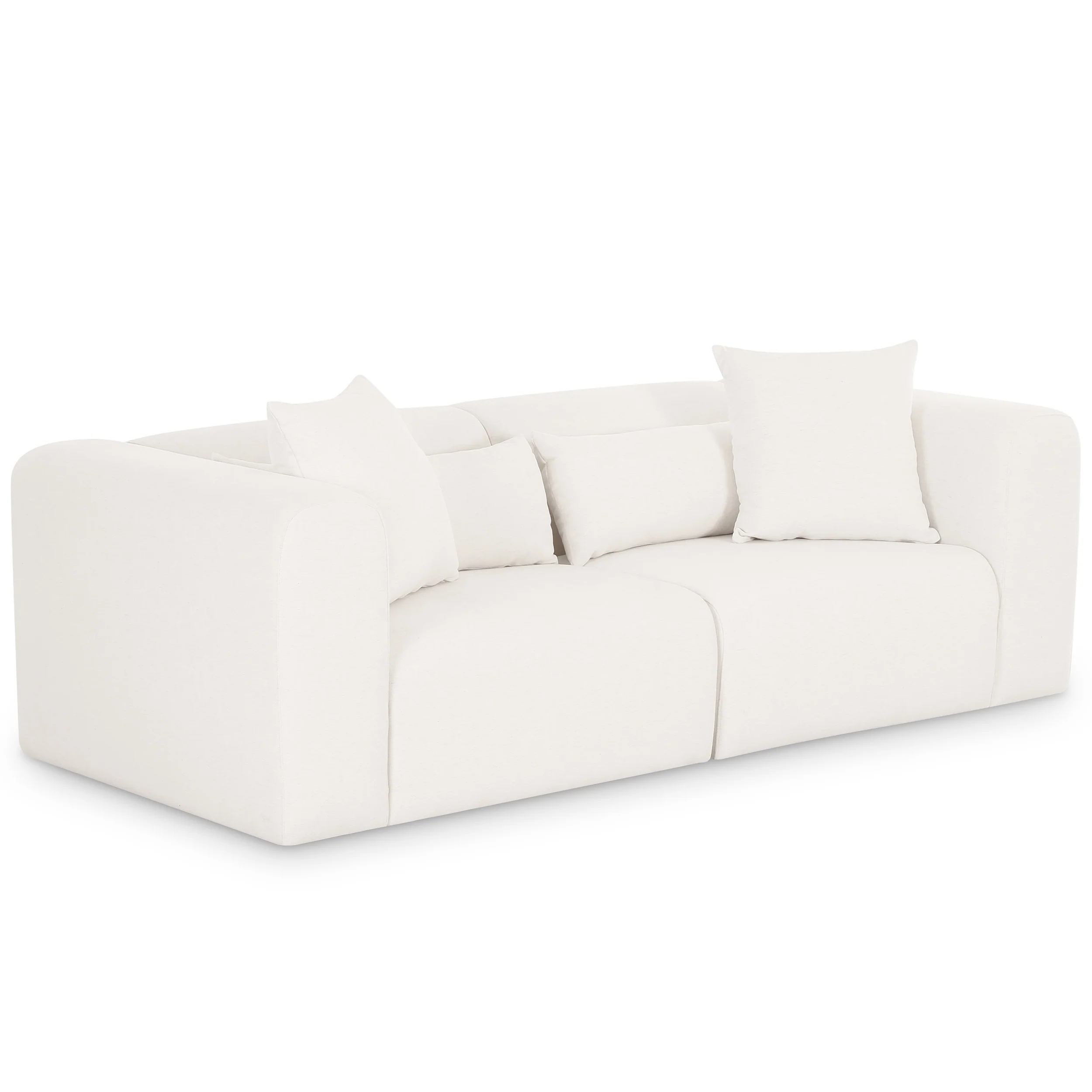 Tarra Chenille Loveseat, Cream - Image 2