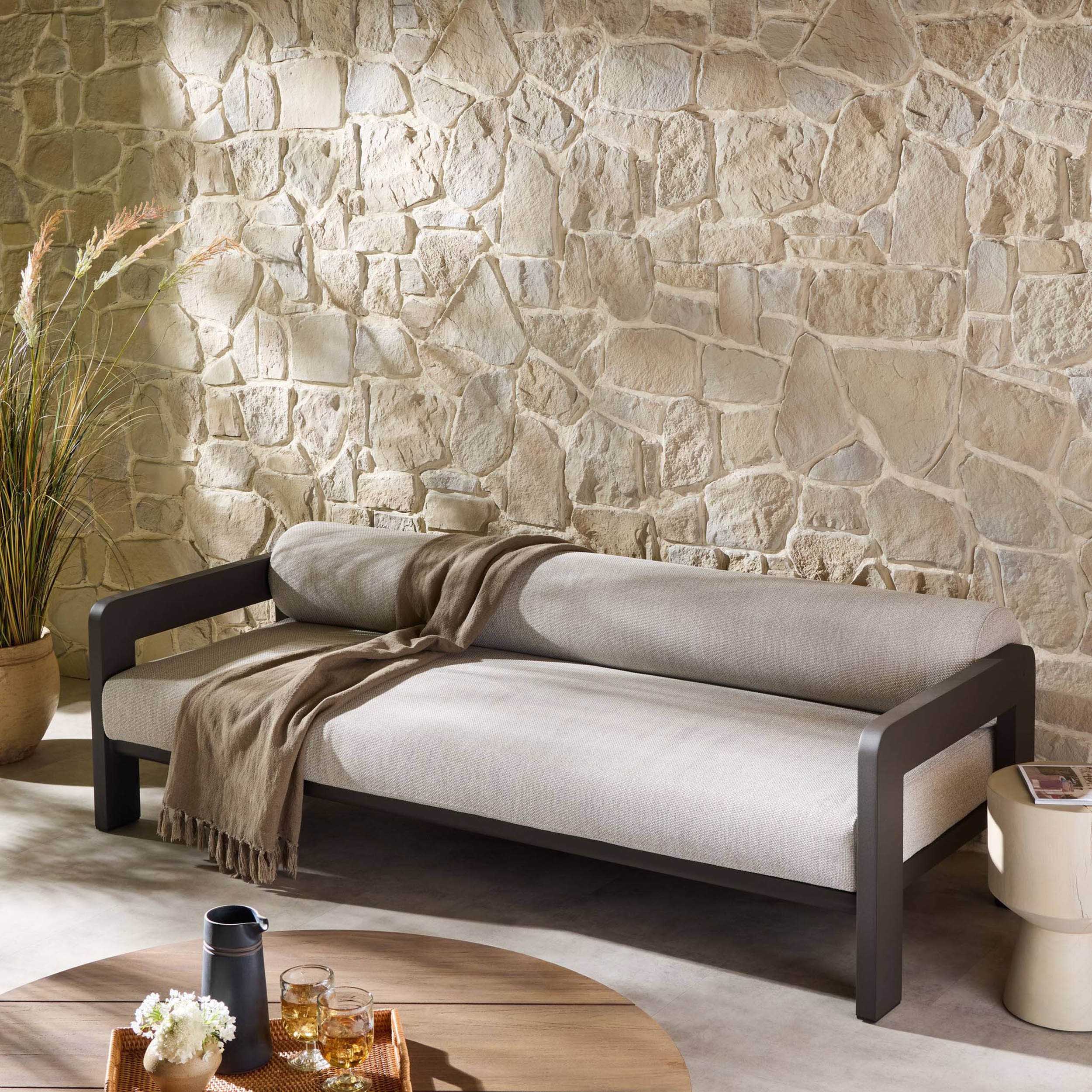 Tatiana Outdoor Sofa, Ramiro Ecru by Four Hands - Image 8