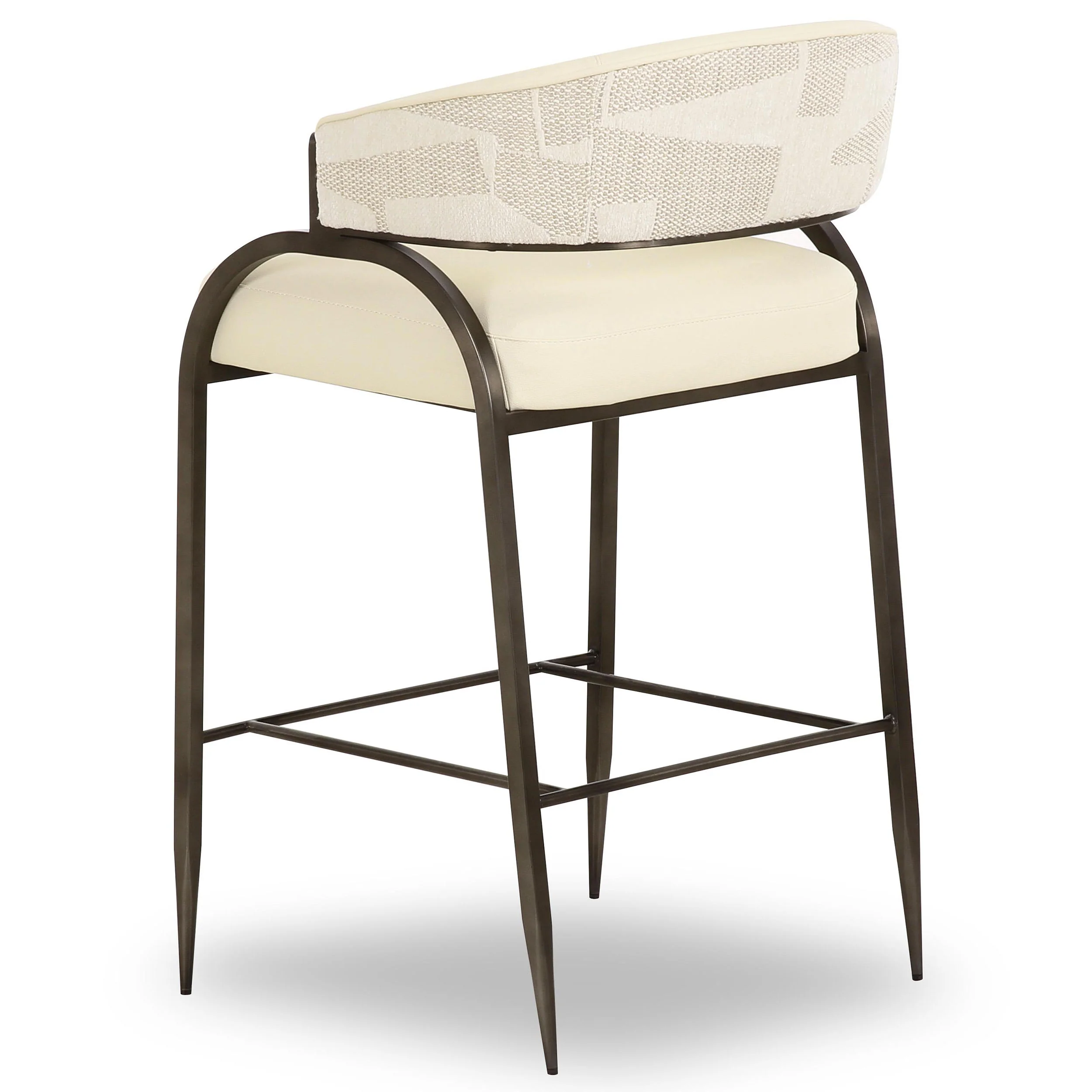 Tatum 2-Tone Jacquard Counter Stool, Cream - Image 3