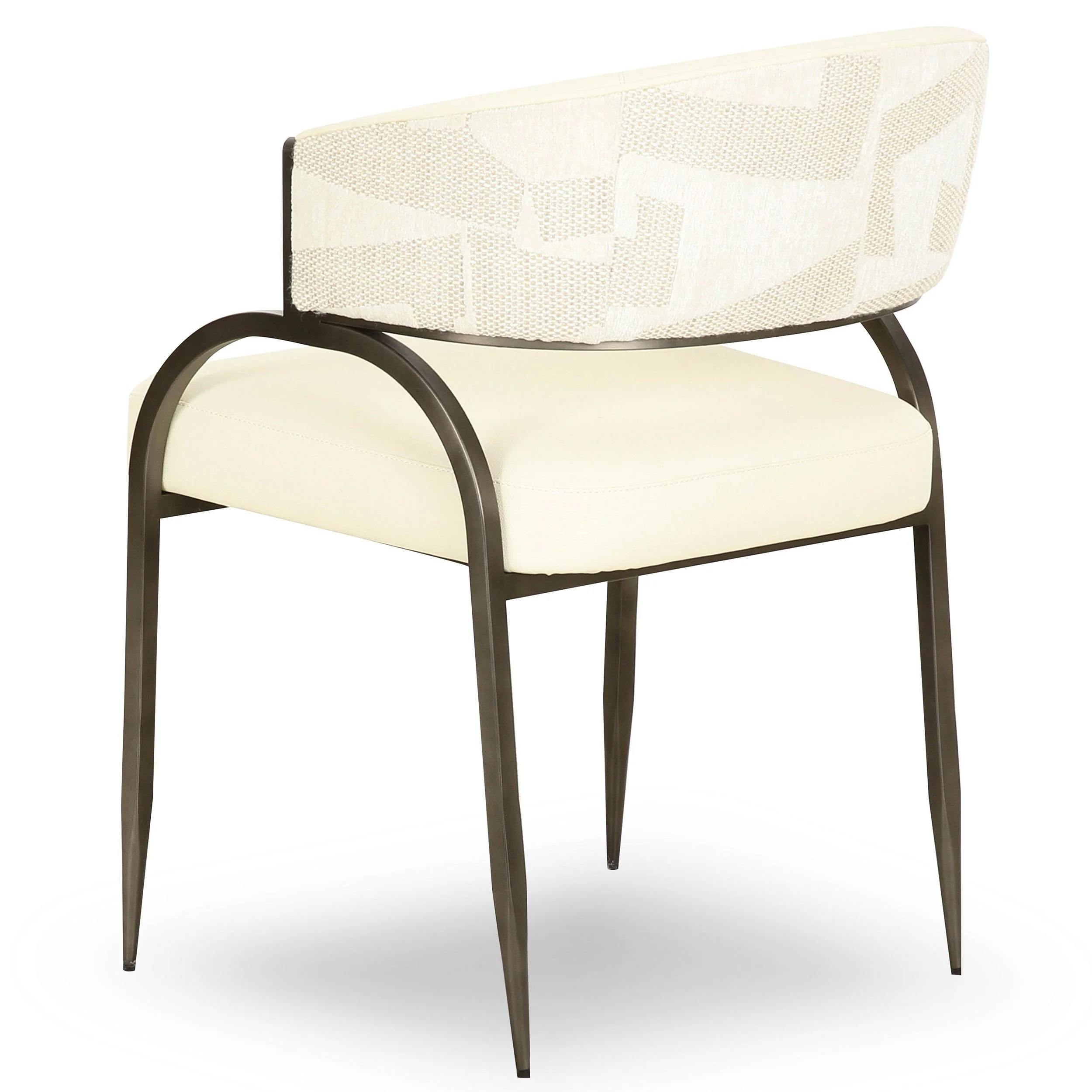 Tatum 2-Tone Jacquard Dining Chair, Cream - Image 3