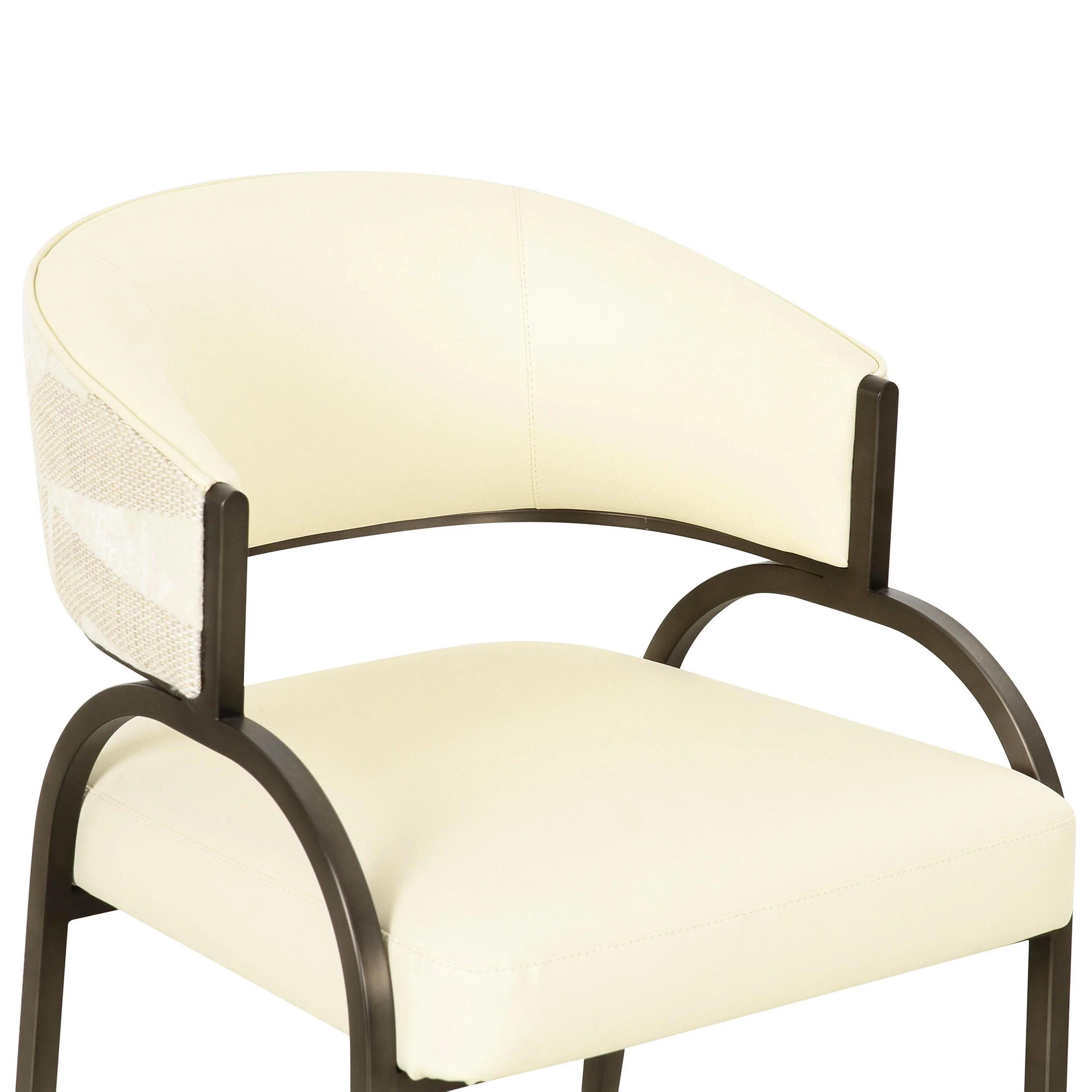 Tatum 2-Tone Jacquard Dining Chair, Cream - Image 4
