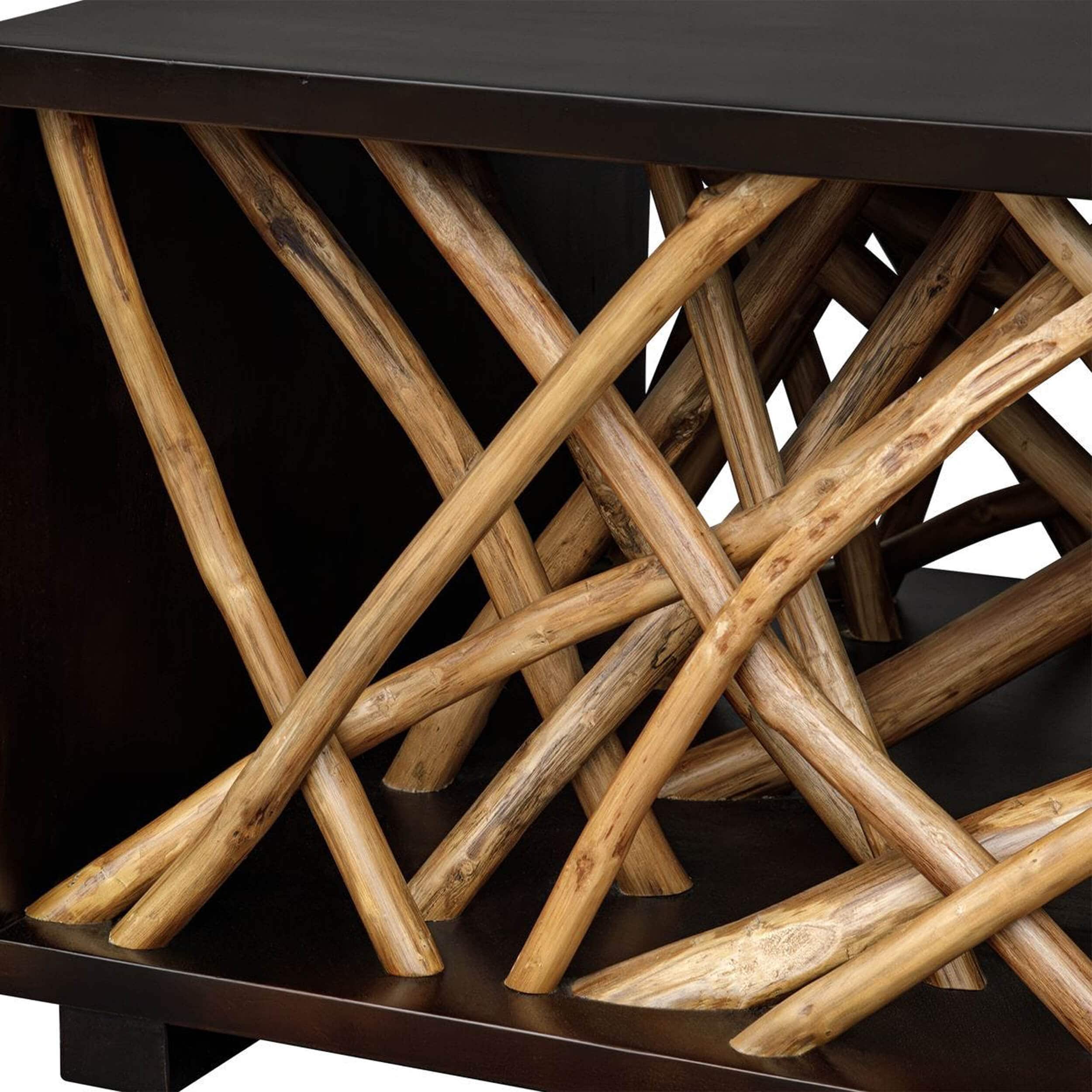 Teak Maze Coffee Table, Walnut - Image 5