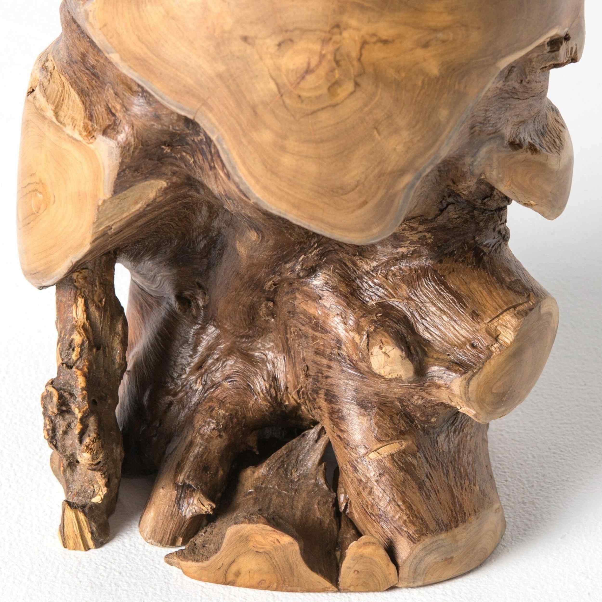 Teak Stool, Natural - Image 3