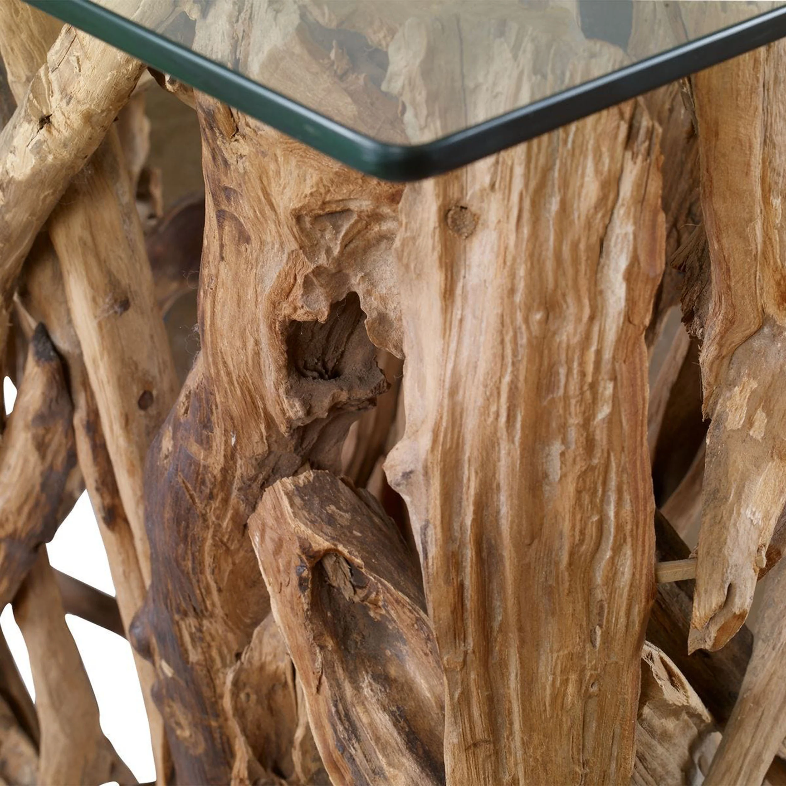 Teak Wood Console, Natural - Image 4
