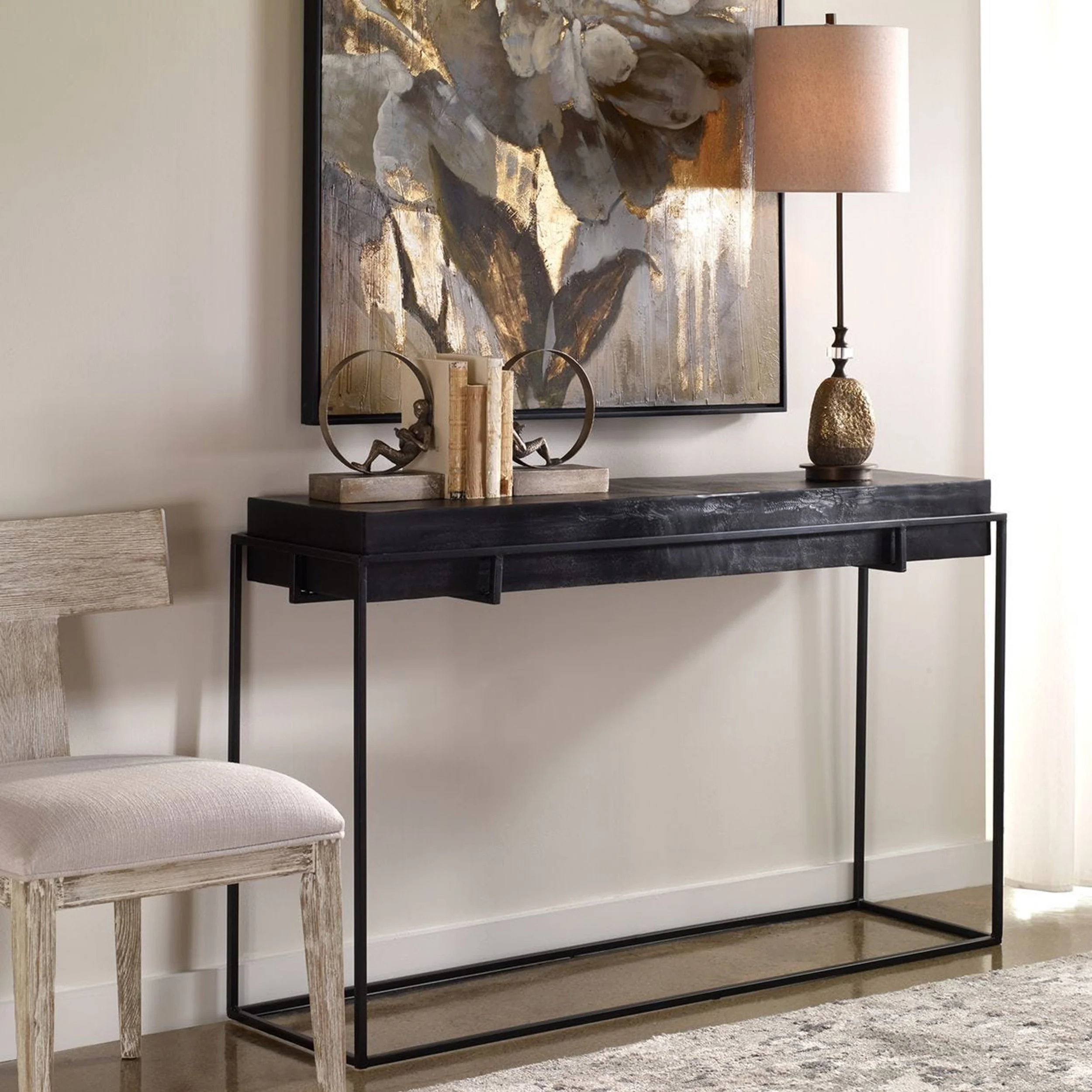 Telone Console Table, Antique Black - Image 3
